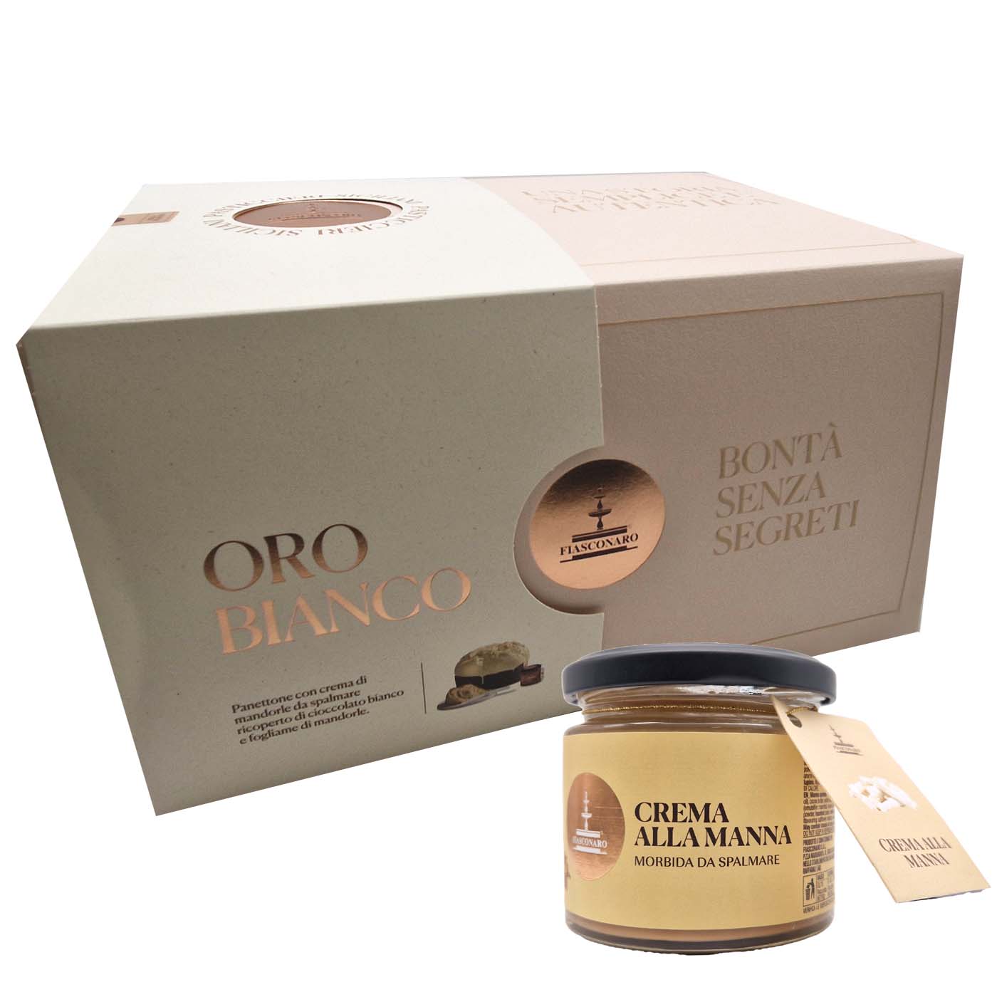 Fiasconaro Panettone con crema di mandorle Oro Bianco 1000g