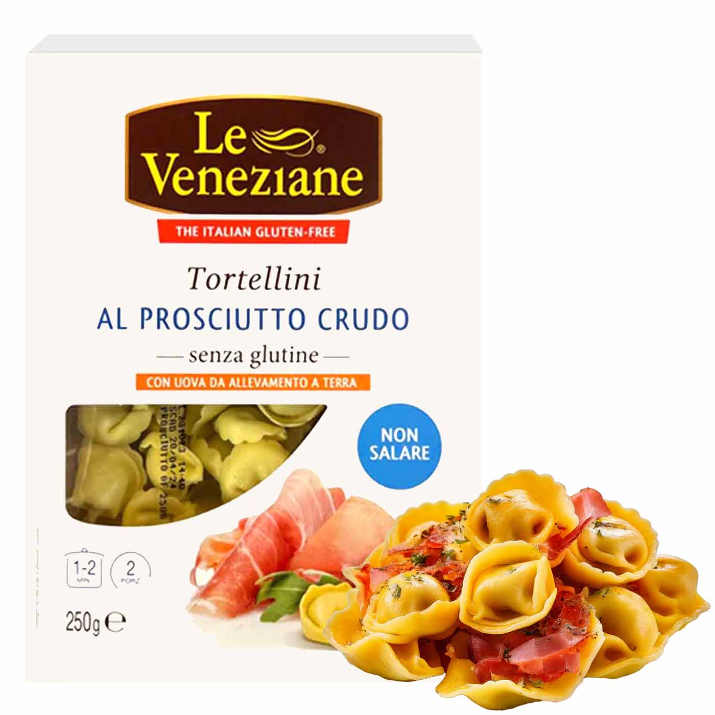 Le Veneziane Tortellini Prosciutto crudo senza glutine 250g