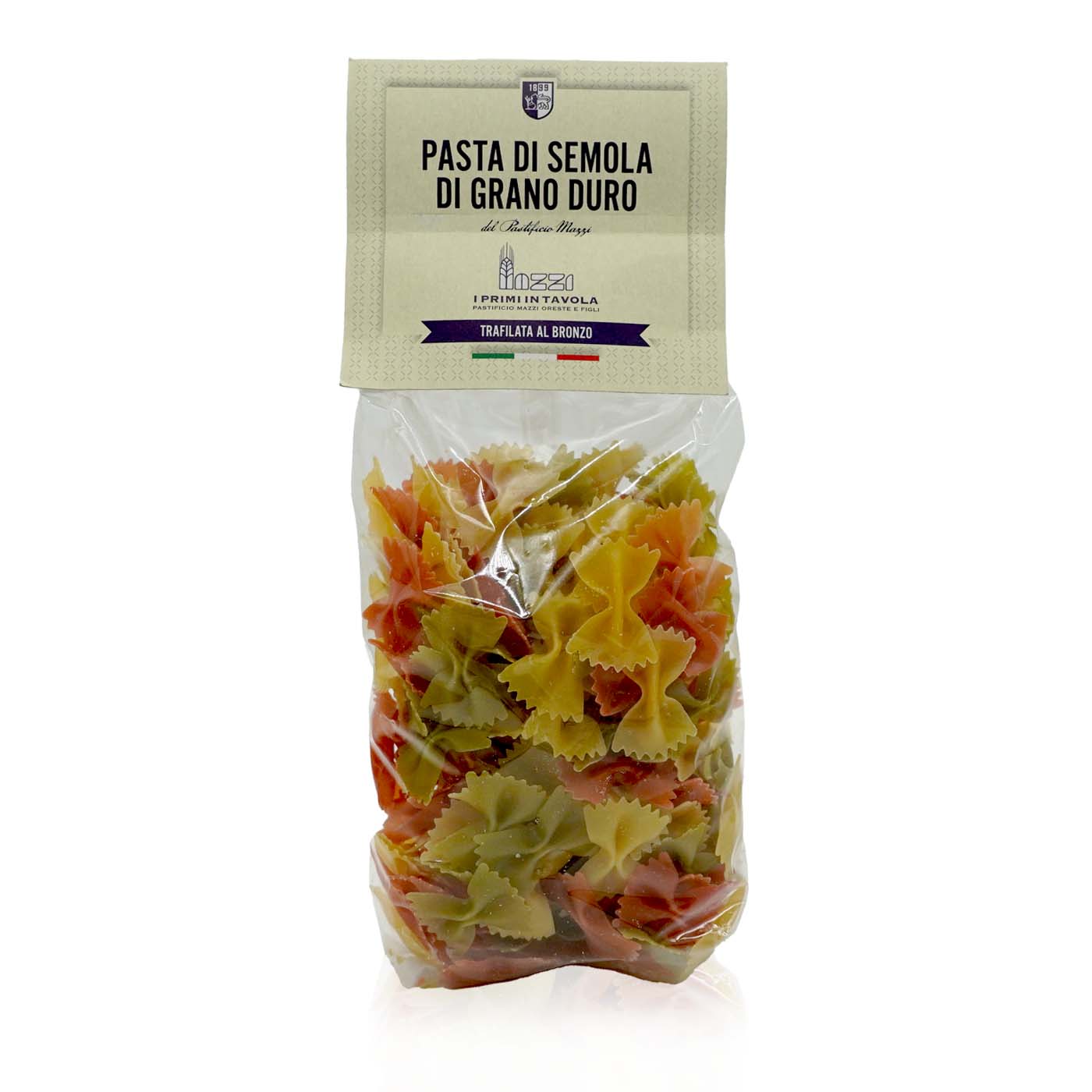 La Trafilata Farfalloni tricolore – Farfalloni dreifarbig - 0,5kg