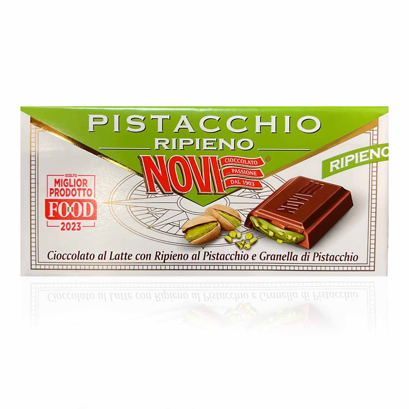 NOVI Tavoletta al latte con crema Pistacchio 105g