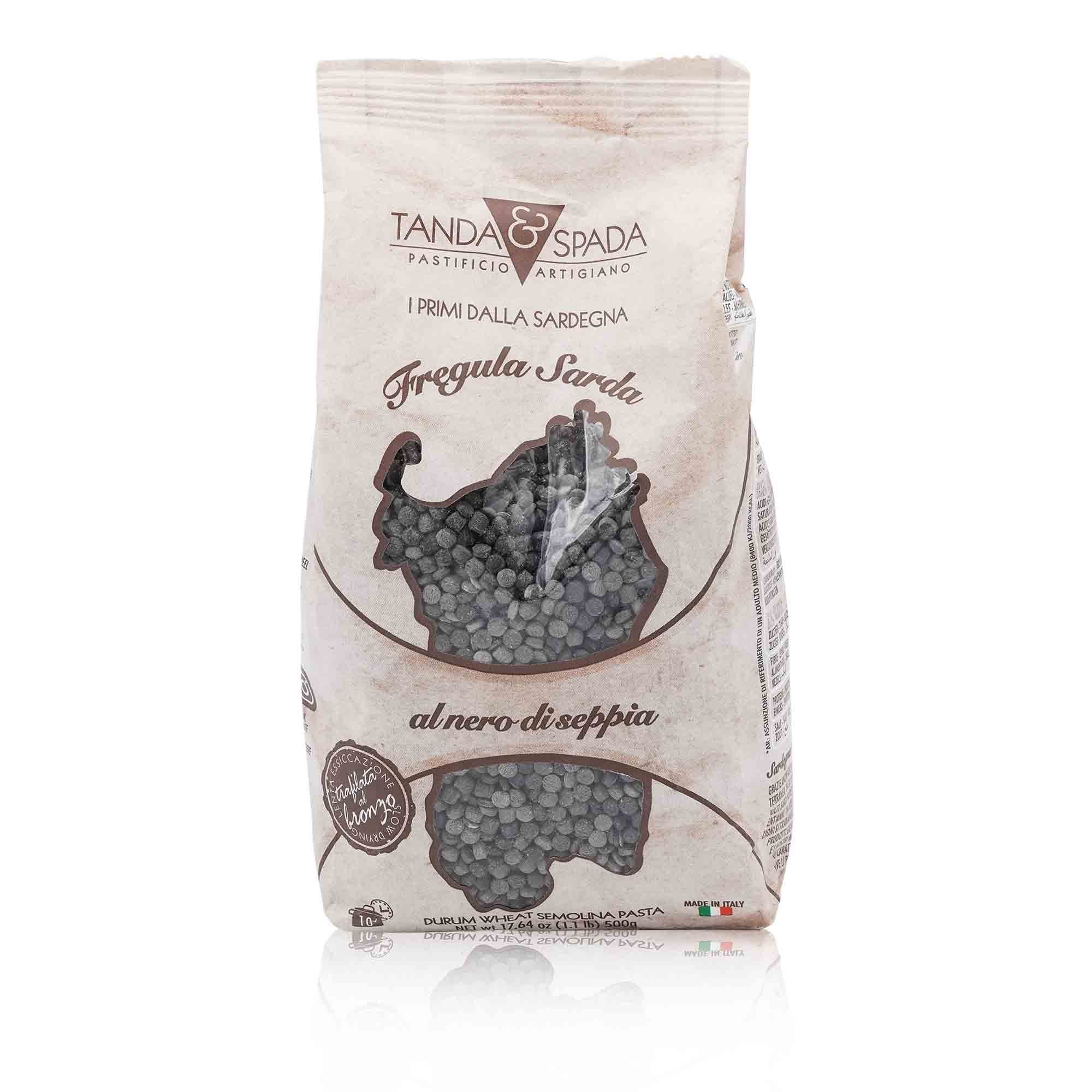 TANDA & SPADA Fregula nero di seppia – Fregula Sepia-Tinte sardisch - 0,5kg