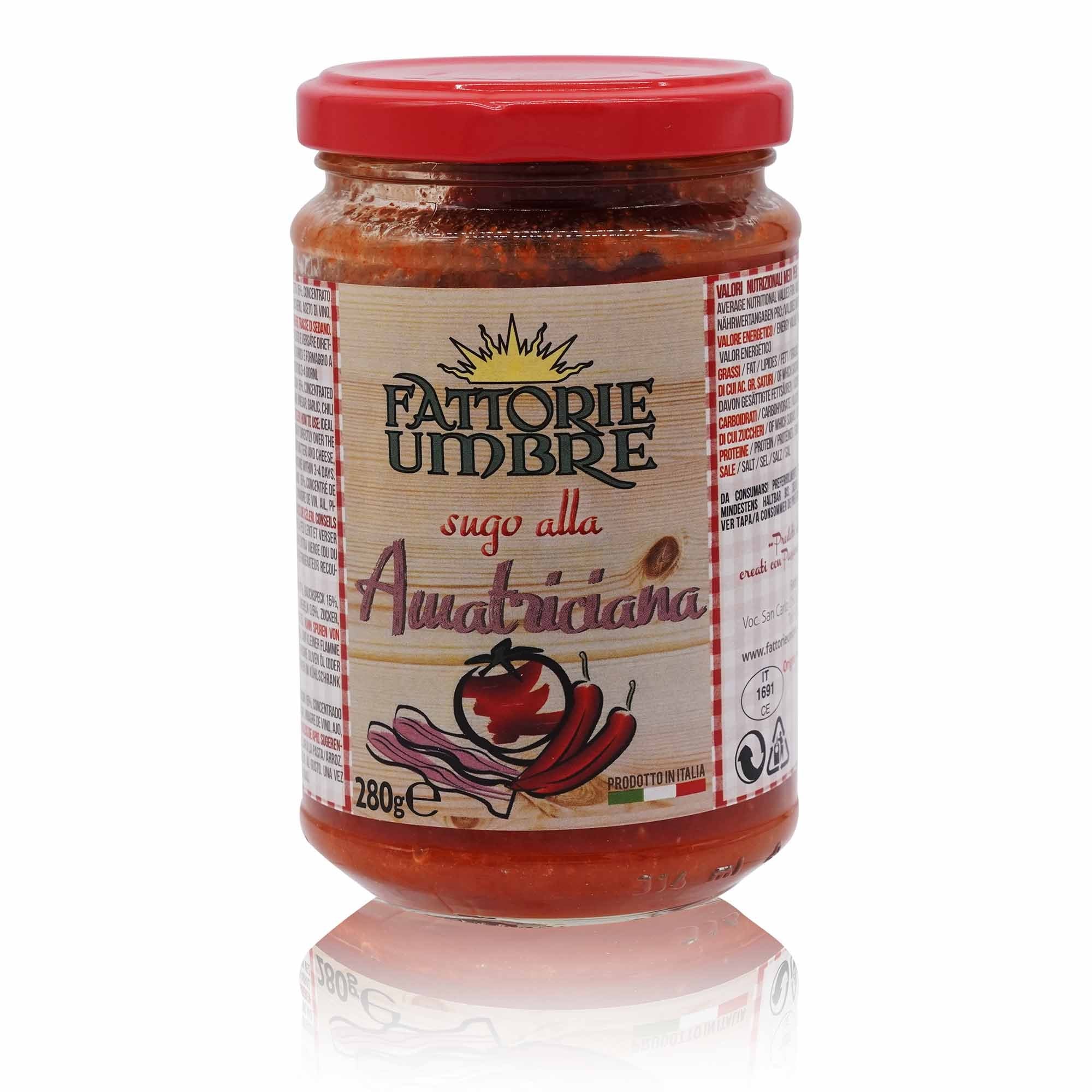 FATTORIE UMBRE Sugo all'Amatriciana – Zwiebel-Specksosse mit Tomaten - 0,280kg
