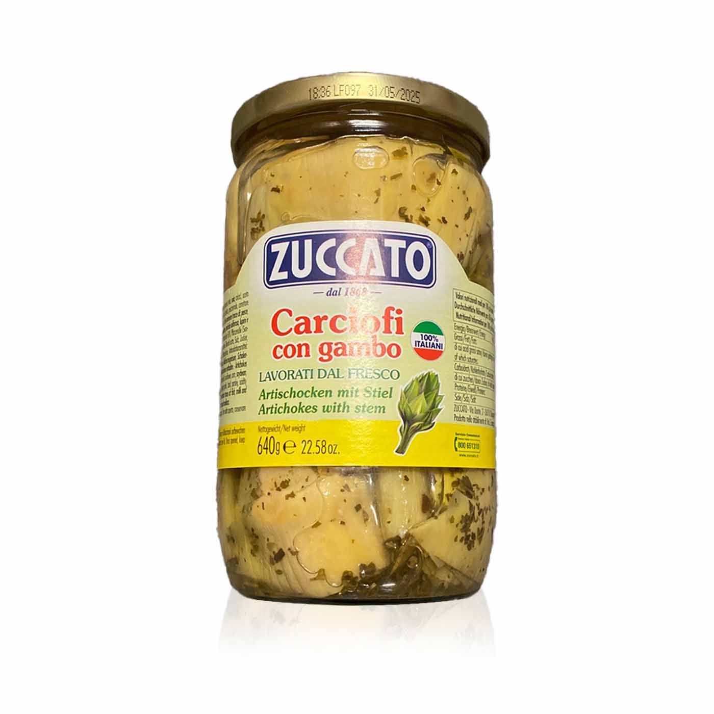 ZUCCATO Carciofi con gambo - Artischocken mit Stiel- 0,640kg