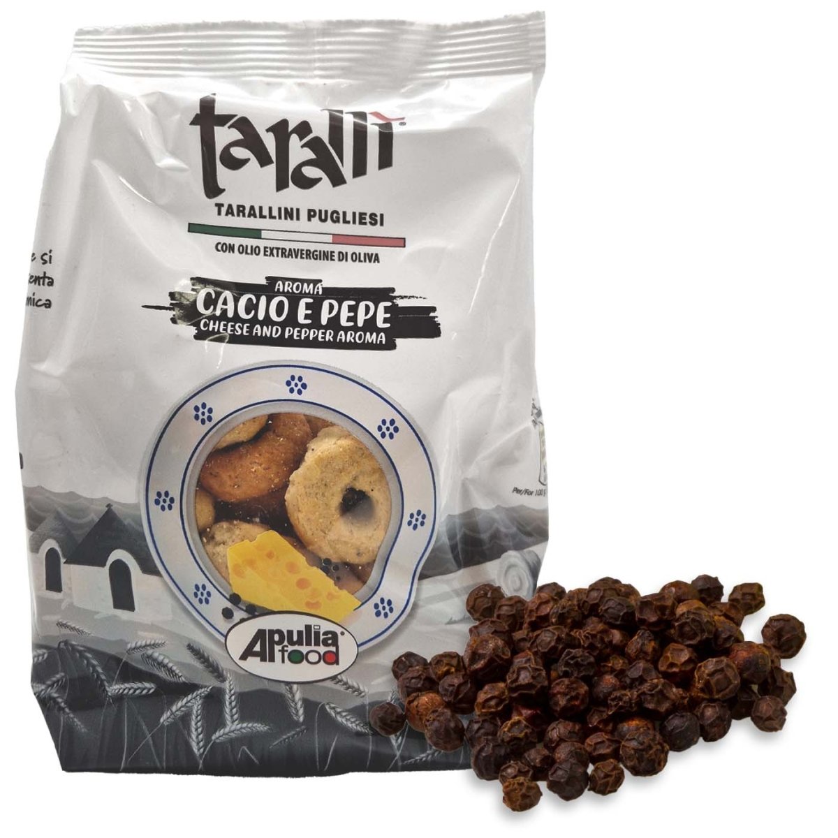 APULIA FOOD Taralli Cacio e Pepe - Taralli mit Käse und schwarzer Pfeffer - 0,25kg - italienisch - einkaufen.de