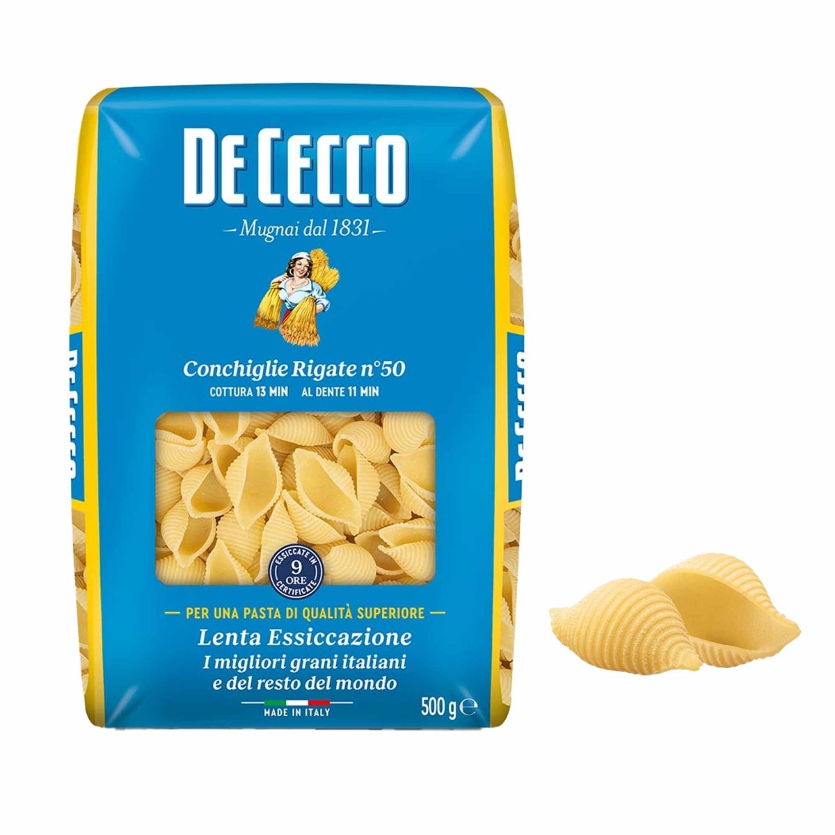 De Cecco Conchiglie rigate n° 50 500g - italienisch - einkaufen.de