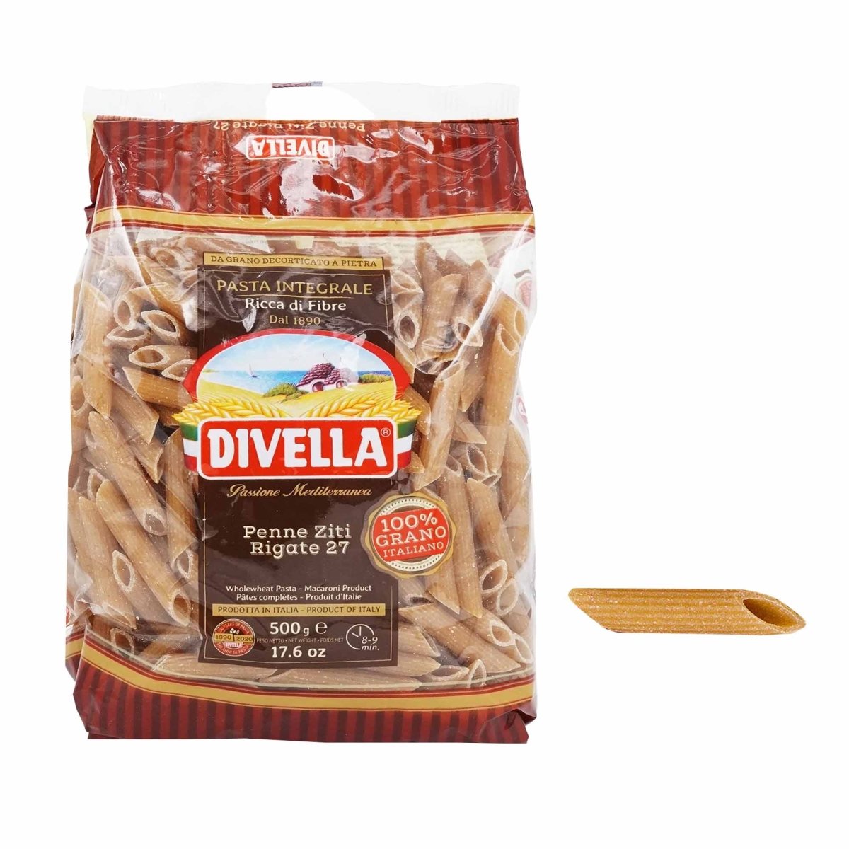 Divella Penne Ziti Rigate n° 27 Integrale 500g - italienisch - einkaufen.de