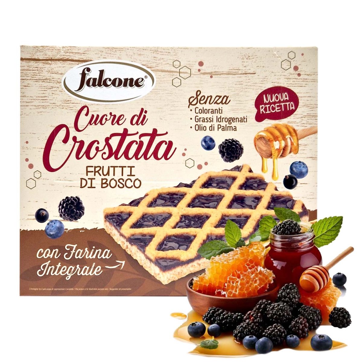 Falcone Mürbeteiggebäck Vollkorn mit Frucht Mix - Füllung 240g - italienisch - einkaufen.de