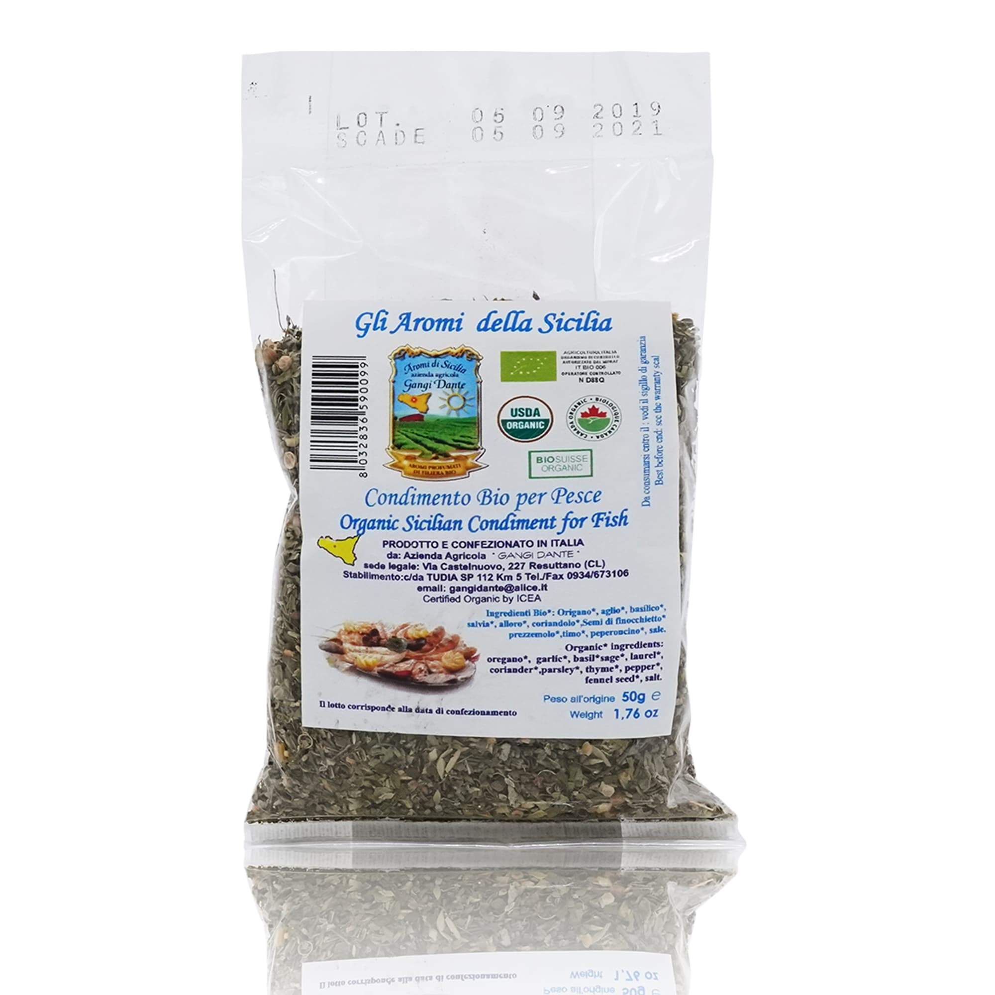 GANGI Dante Condimento per Pesce – Würzmischung für Fisch BIO - 0,050kg - italienisch - einkaufen.de