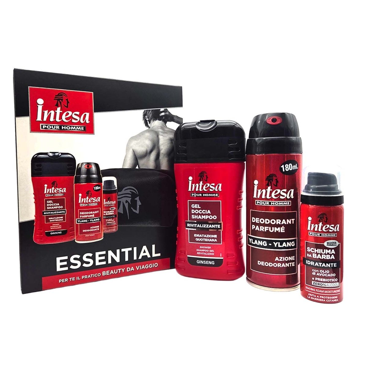 Intesa Essential Set Beauty Schiuma da Barba 50ml + Deodorant 180ml + Doccia Shampoo 250ml - italienisch - einkaufen.de