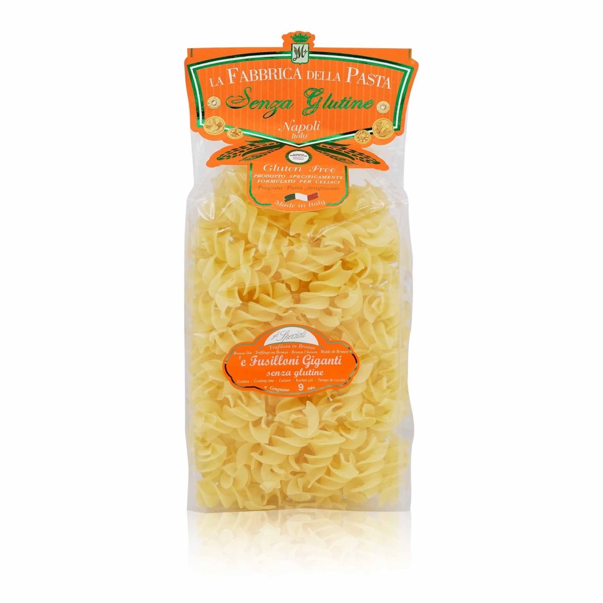 LA FABBRICA DELLA PASTA Fusilloni Giganti senza glutine – Fusilloni Giganti Glutenfrei - 0,5kg - italienisch - einkaufen.de
