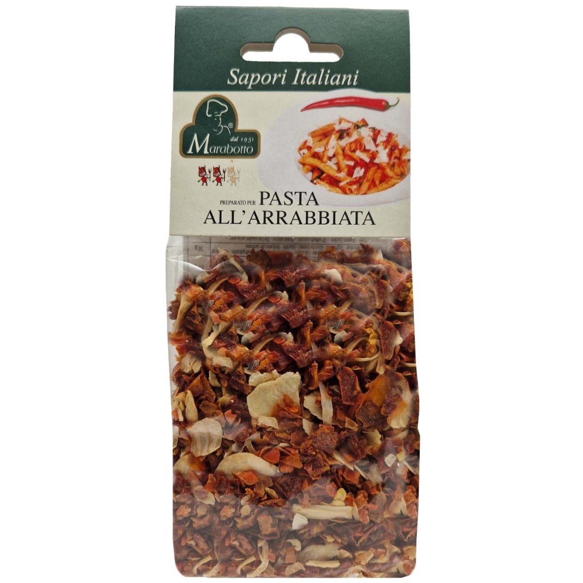 MARABOTTO Preparato Pasta all'Arrabbiata – Gewürzmischung Pasta Arrabbiata - 0,050kg - italienisch - einkaufen.de