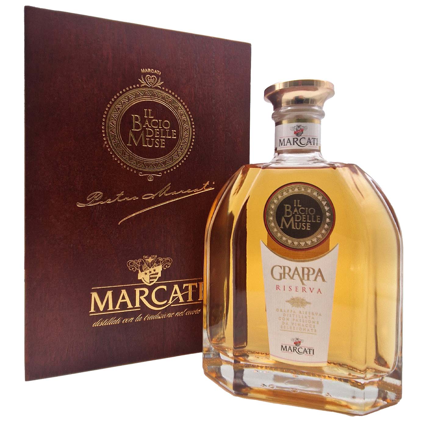 MARCATI Bacio delle Muse Grappa Riserva - Grappa Riserva in Holzkiste - 0.7l - italienisch - einkaufen.de