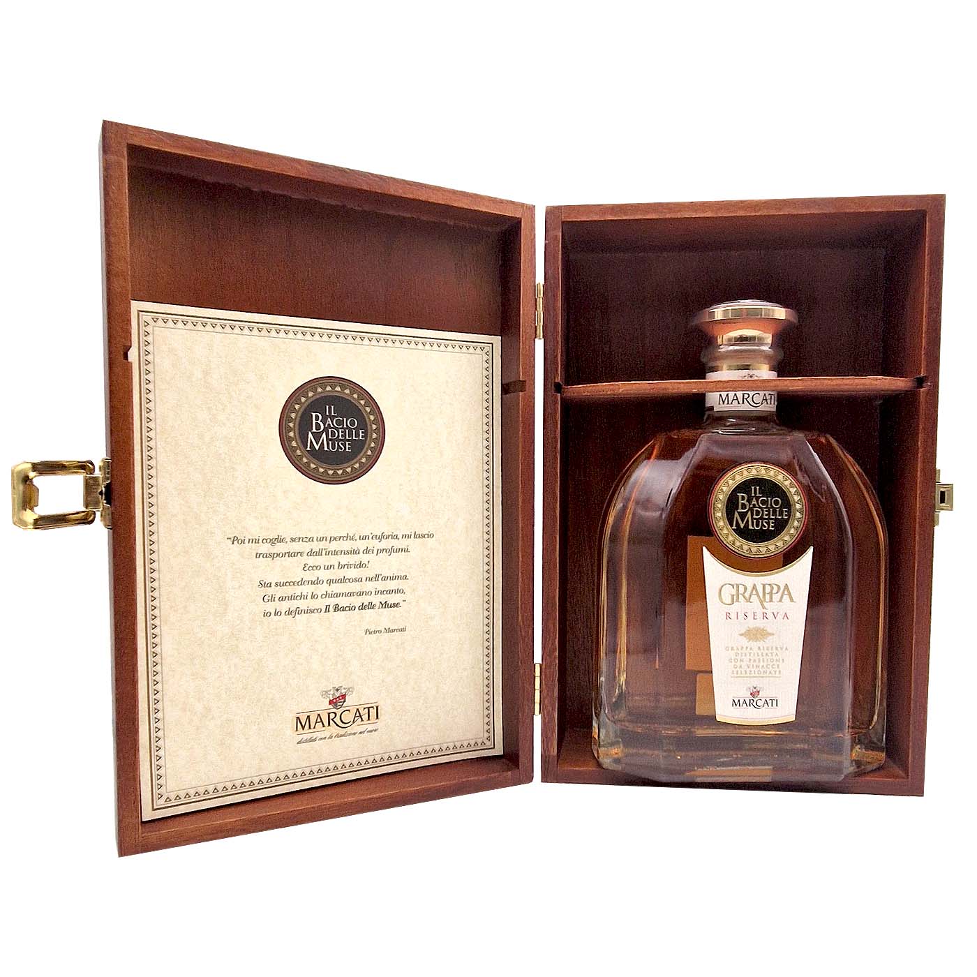 MARCATI Bacio delle Muse Grappa Riserva - Grappa Riserva in Holzkiste - 0.7l - italienisch - einkaufen.de