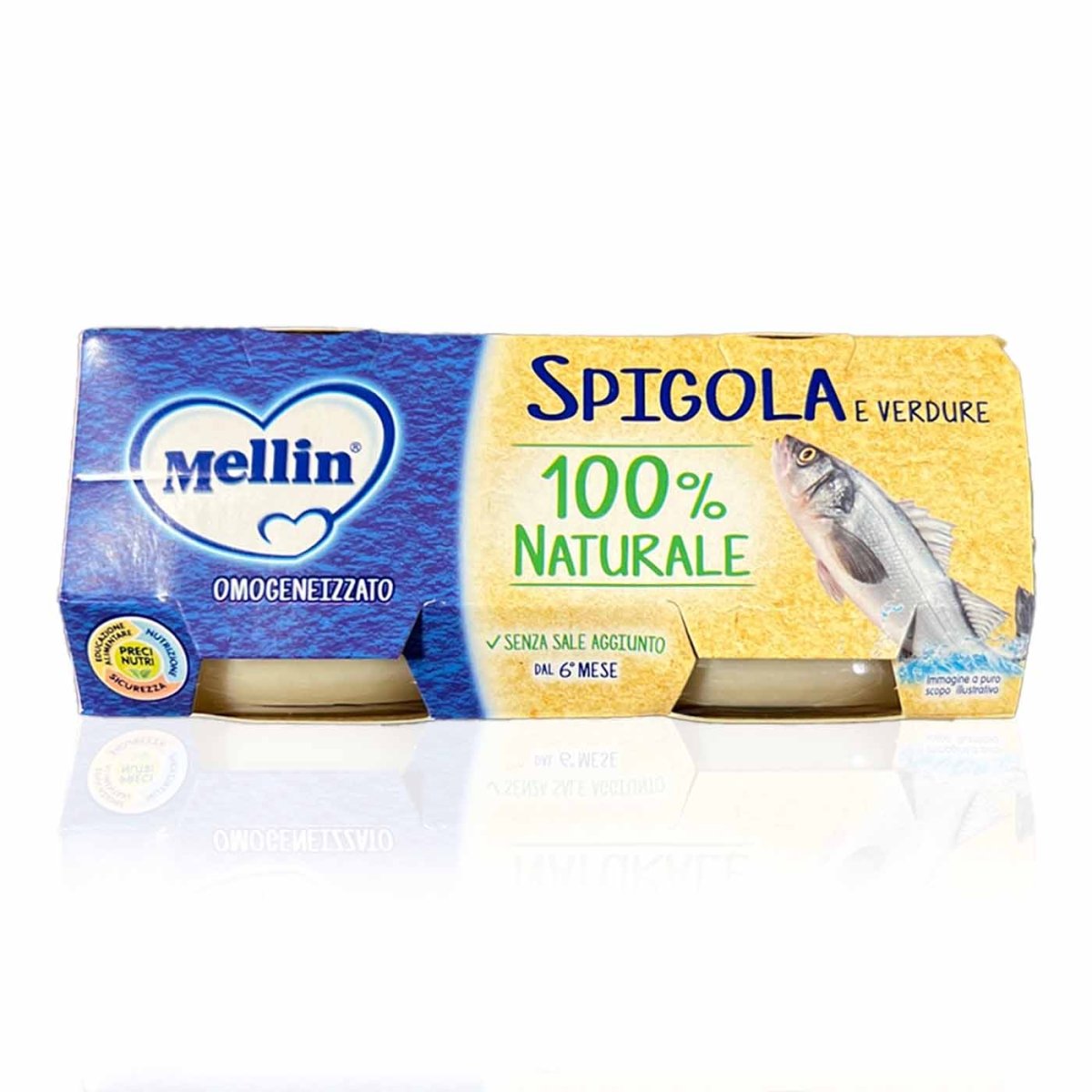 MELLIN Spigola e Verdure - Homogenisierter Wolfsbarsch + Gemüse - 0,16kg - italienisch - einkaufen.de
