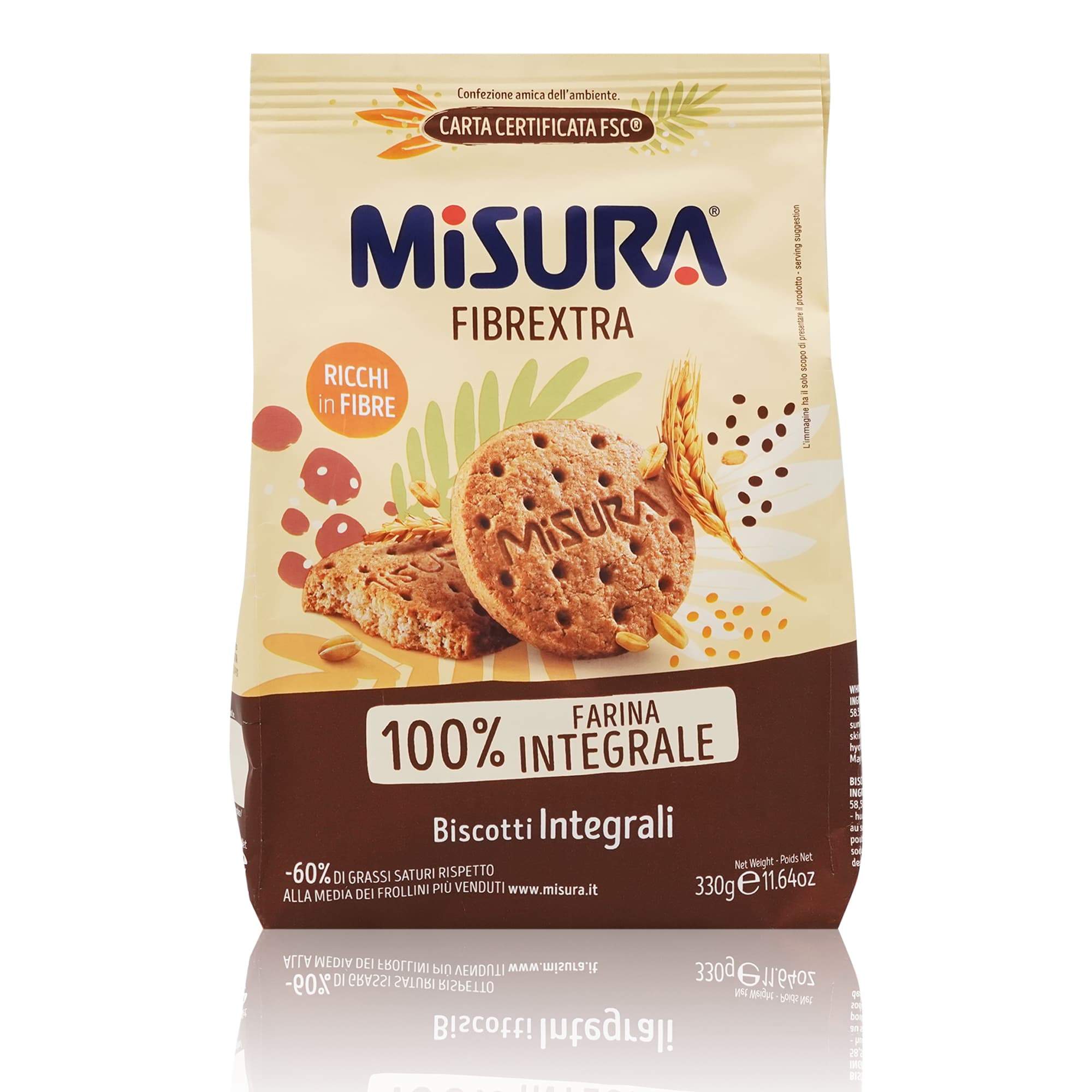 MISURA Biscotti Fibrextra Integrali – Vollkornkekse - 0,330kg - italienisch - einkaufen.de