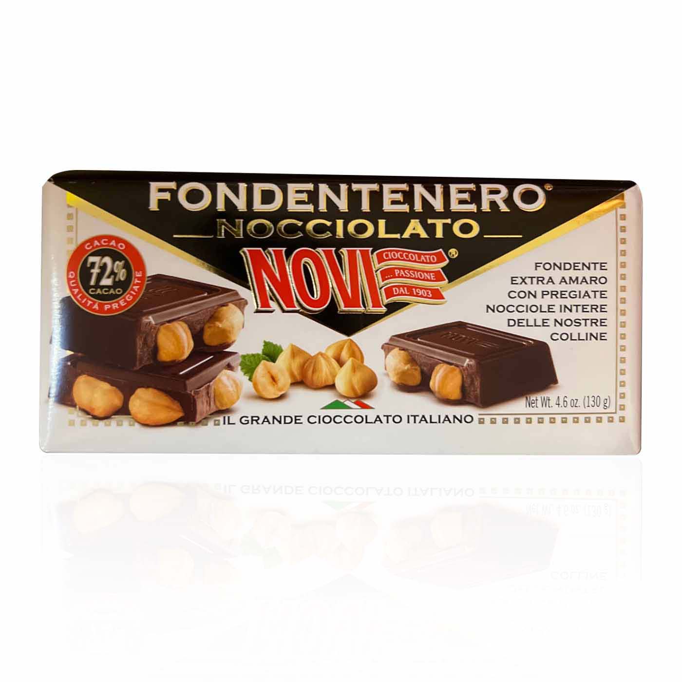 NOVI Fondentenero Nocciolato - Zartbitterschokoladentafel mit ganzen Nüssen - 0,130kg - italienisch - einkaufen.de