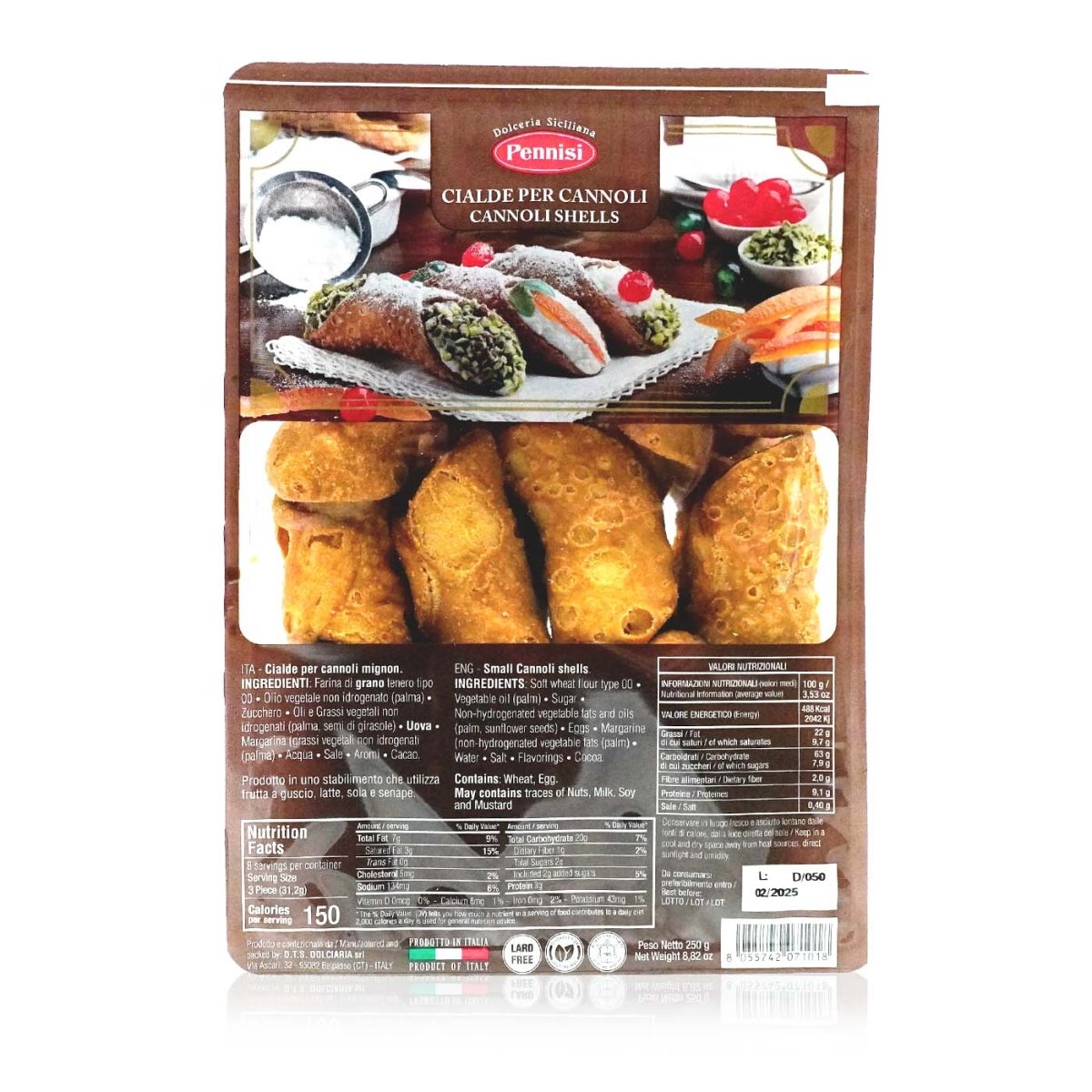 PENNISI Cialde per Cannoli - Frittierte Teigrolle 24 Stück - 0,250kg - italienisch - einkaufen.de