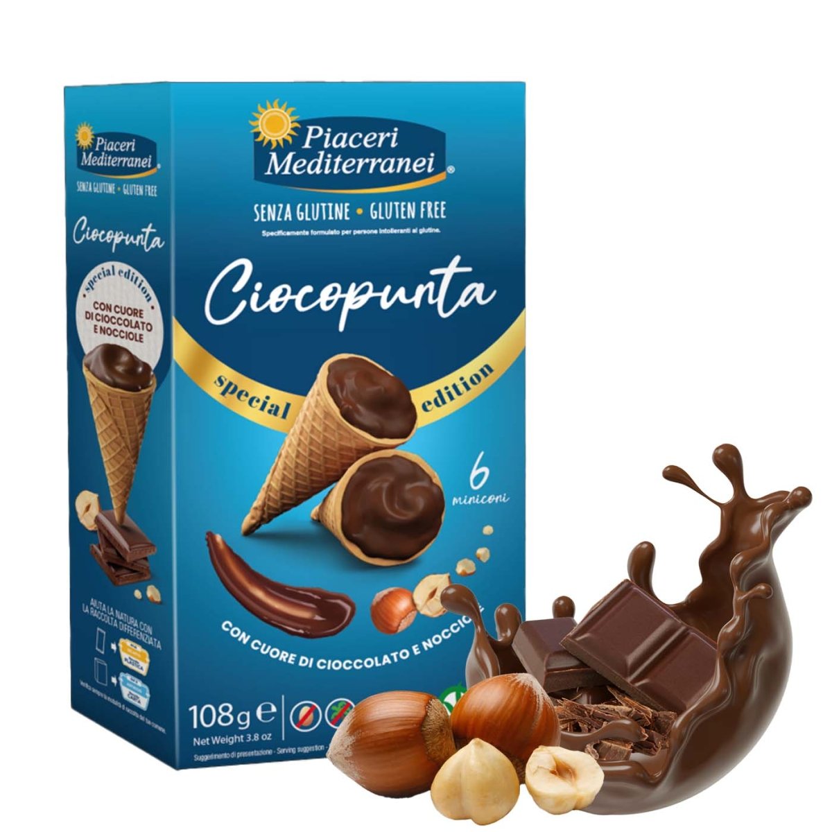 Piaceri Mediterranei Ciocopunta Nocciole senza glutine 108g - italienisch - einkaufen.de
