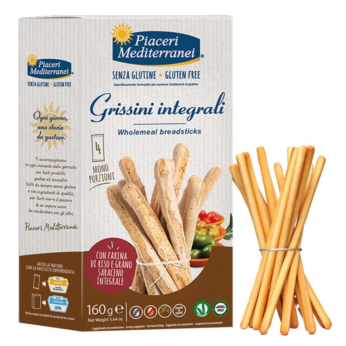 Piaceri Mediterranei Grissini integrali senza glutine 160g - italienisch - einkaufen.de