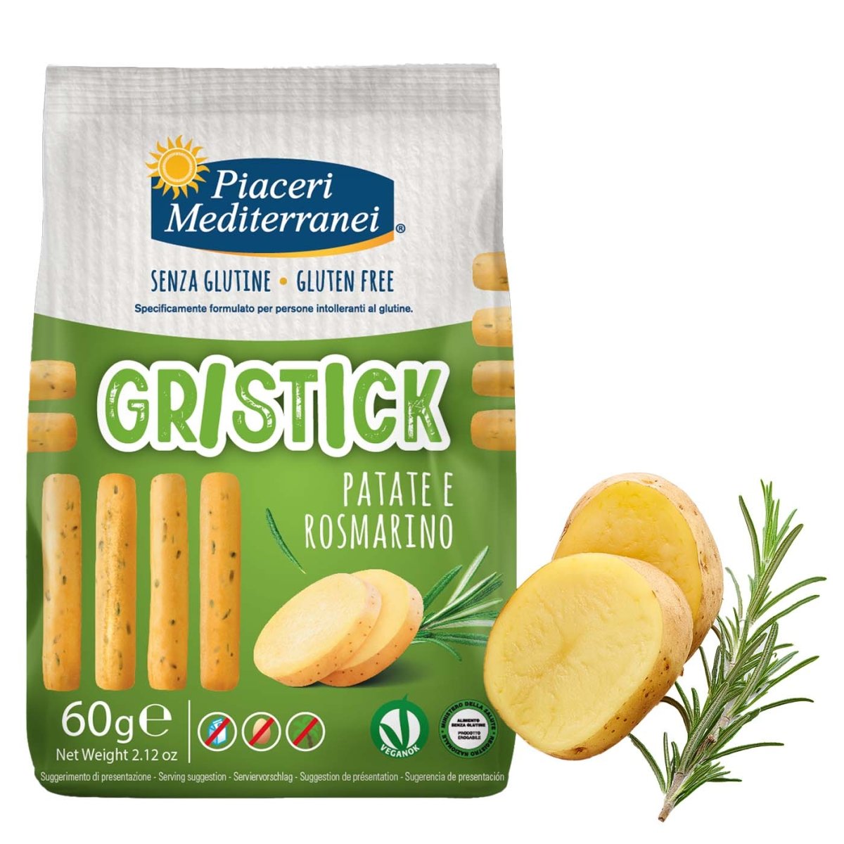 Piaceri Mediterranei Gristick Patate e Rosmarino senza glutine 60g - italienisch - einkaufen.de
