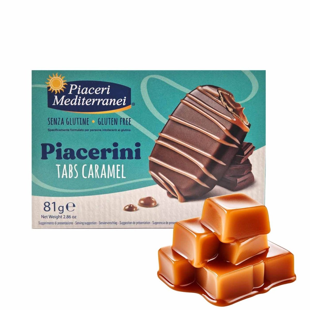 Piaceri Mediterranei Piacerini Tabs Caramel senza glutine 81g - italienisch - einkaufen.de