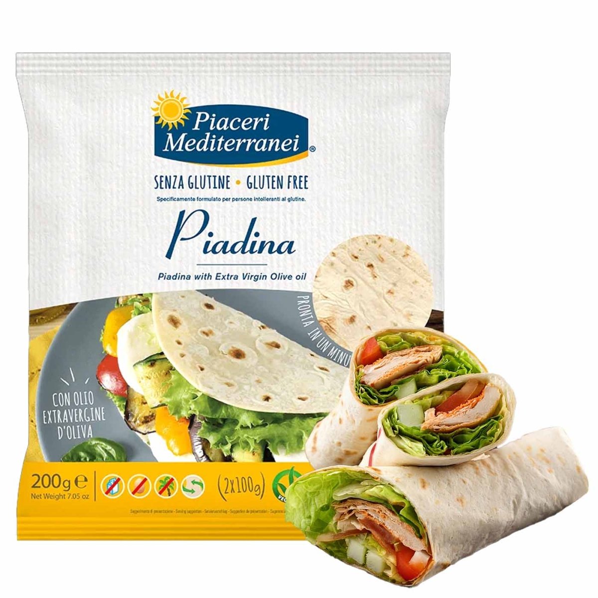 Piaceri Mediterranei Piadina all'Olio d'Oliva senza glutine 200g - italienisch - einkaufen.de