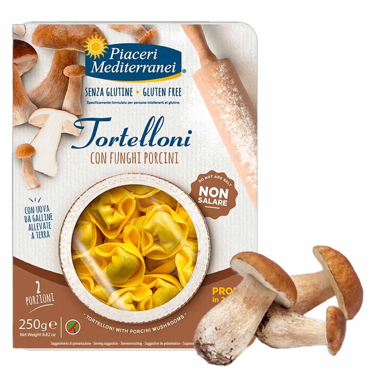 Piaceri Mediterranei Tortelloni con Funghi Porcini senza glutine 250g - italienisch - einkaufen.de