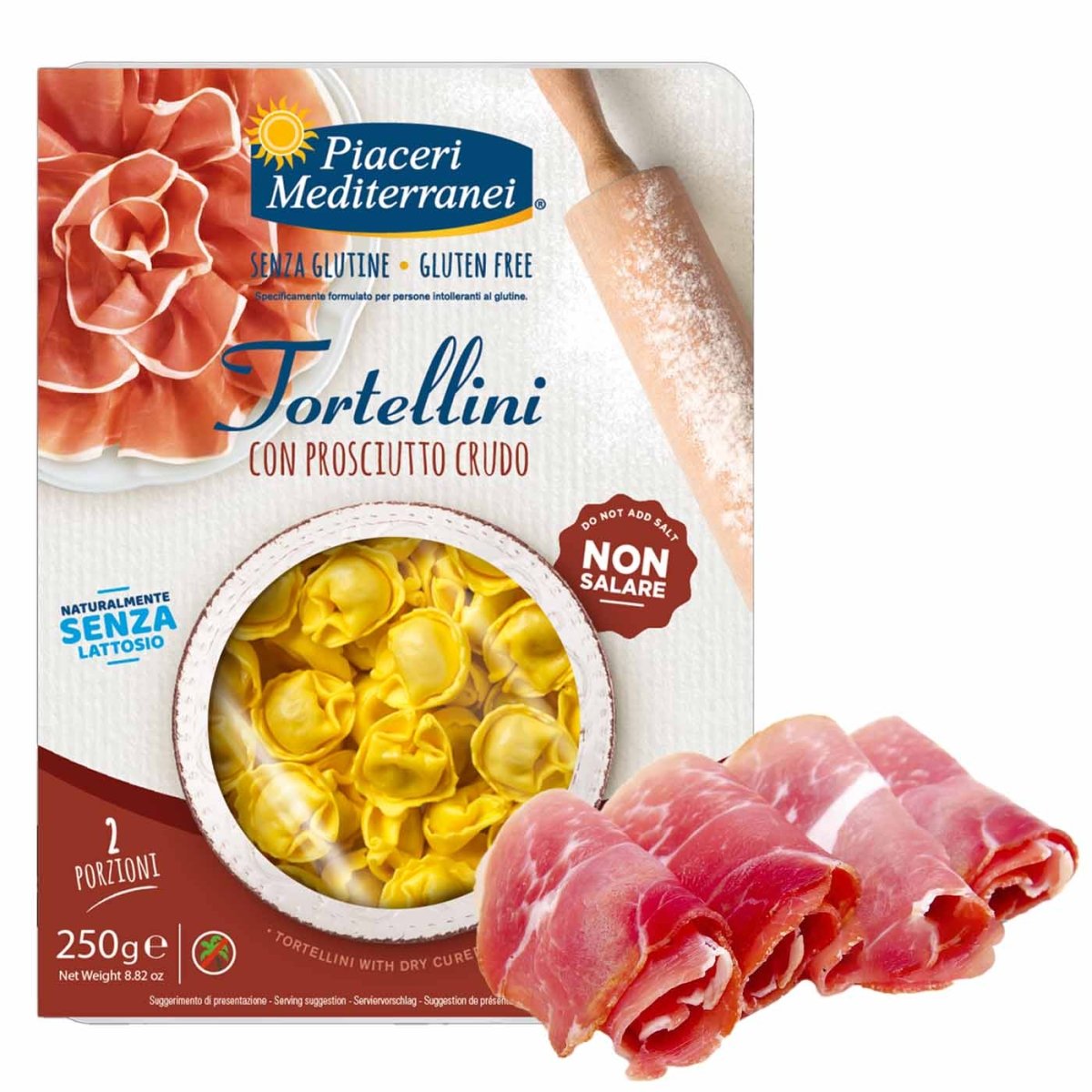 Piaceri Mediterranei Tortelloni con Prosciutto Crudo senza glutine 250g - italienisch - einkaufen.de