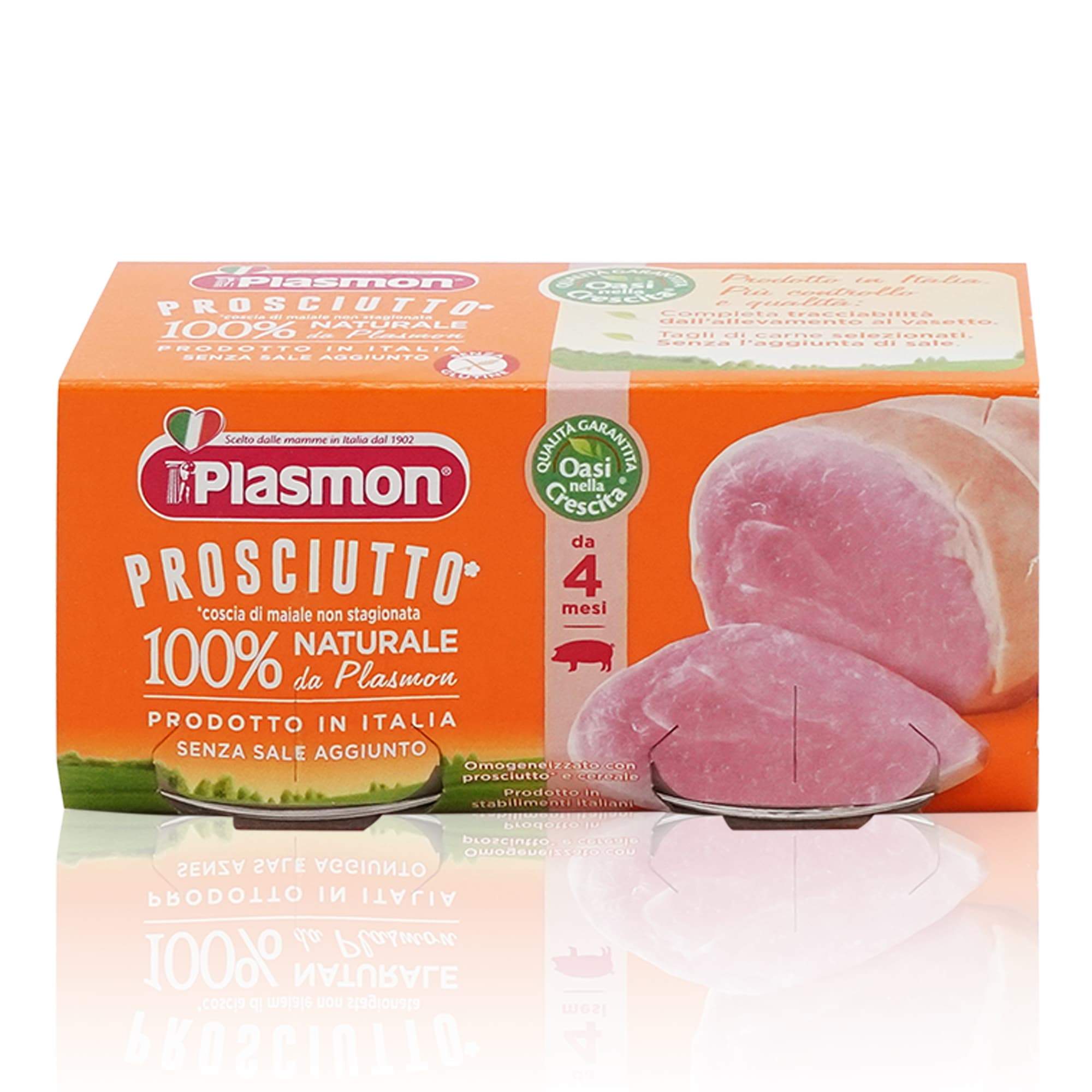 PLASMON Omogeneizzato Prosciutto – Fleischgläschen Schweineschinken ab dem 4. Monat - 0,160kg - italienisch - einkaufen.de