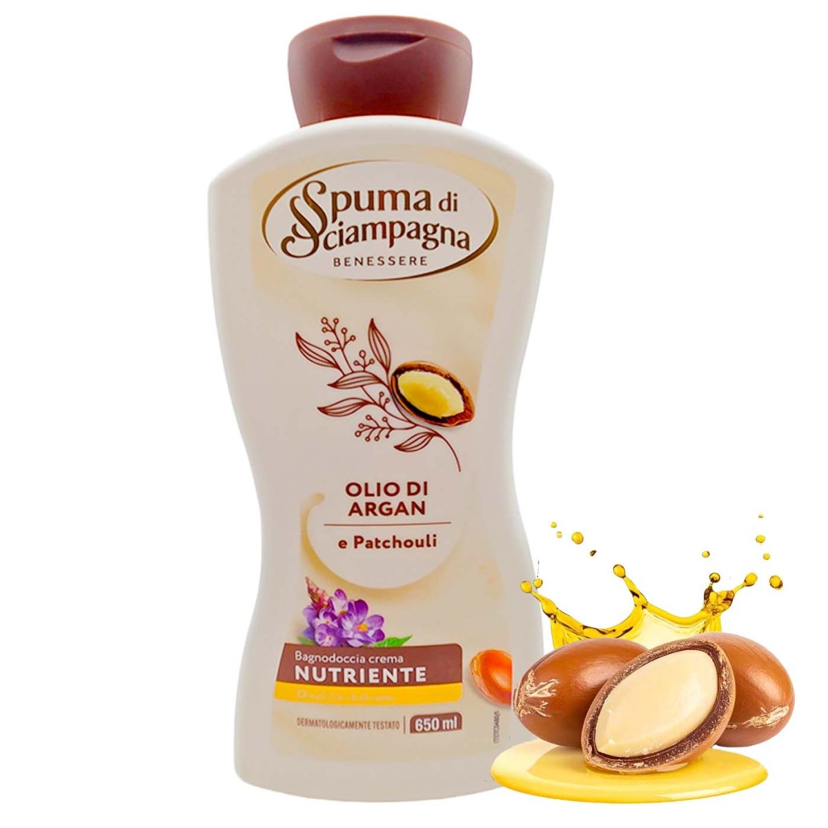 Spuma di Sciampagna Bagnodoccia Crema Nutriente Olio di Argan e Patchouli 650 ml - italienisch - einkaufen.de