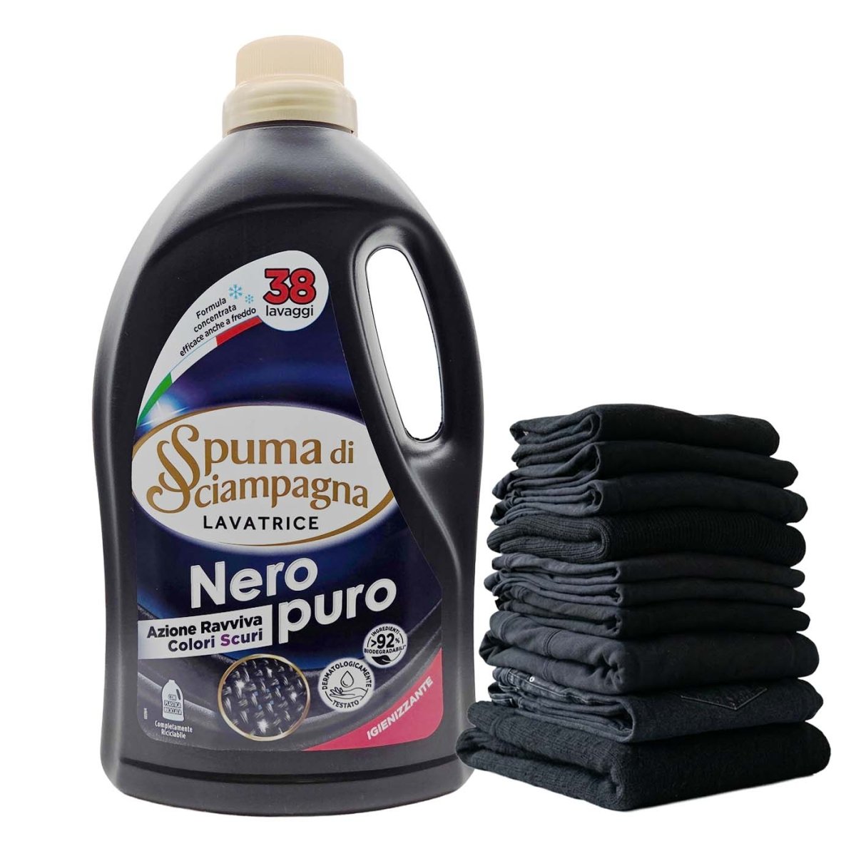 Spuma di Sciampagna Lavatrice Liquido Nero Puro 1,710 ml - italienisch - einkaufen.de