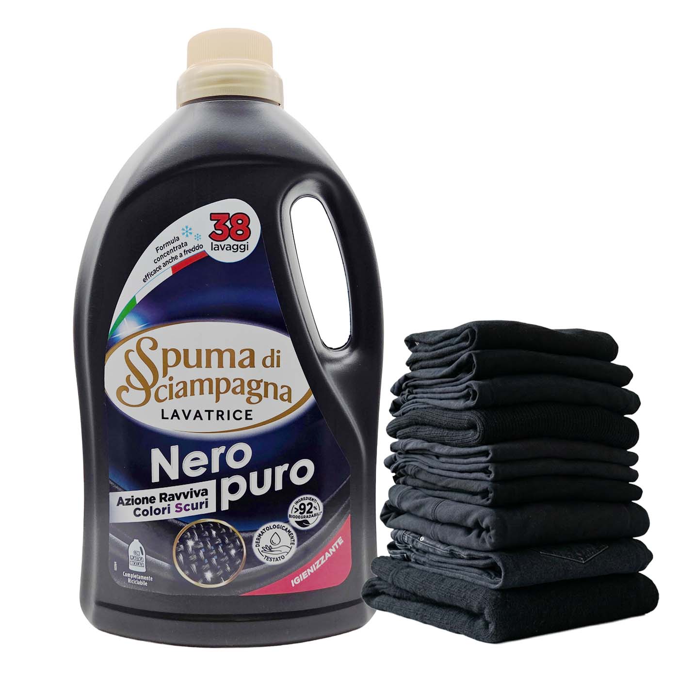 Spuma di Sciampagna Lavatrice Liquido Nero Puro 1,710 ml