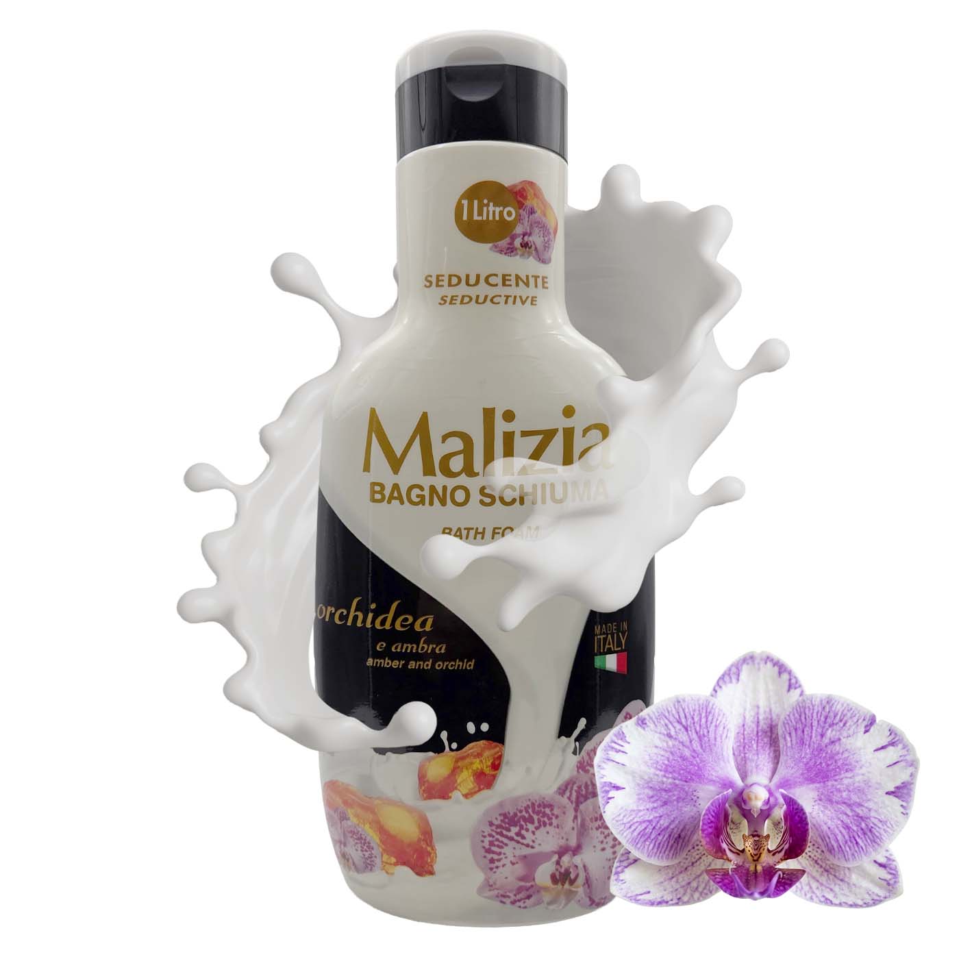 Malizia Bagno Schiuma Orchidea e Ambra 1l