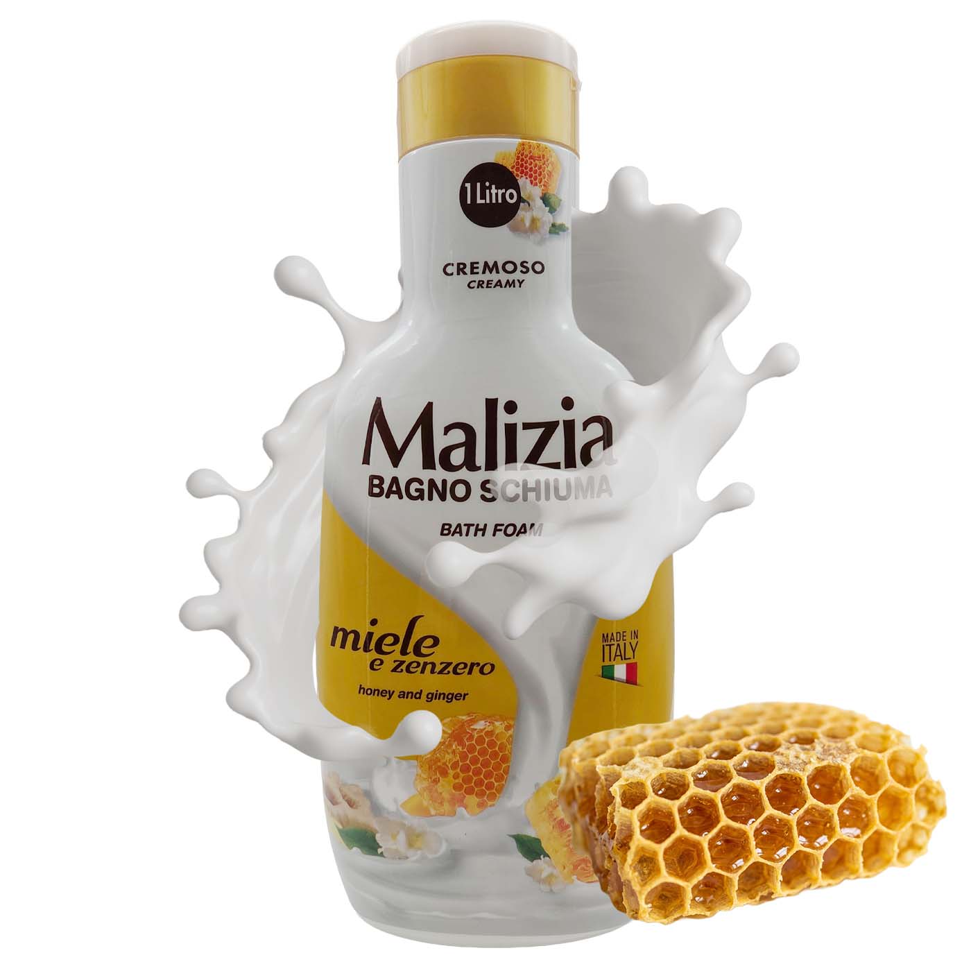Malizia Bagno Schiuma Miele e Zenzero 1l
