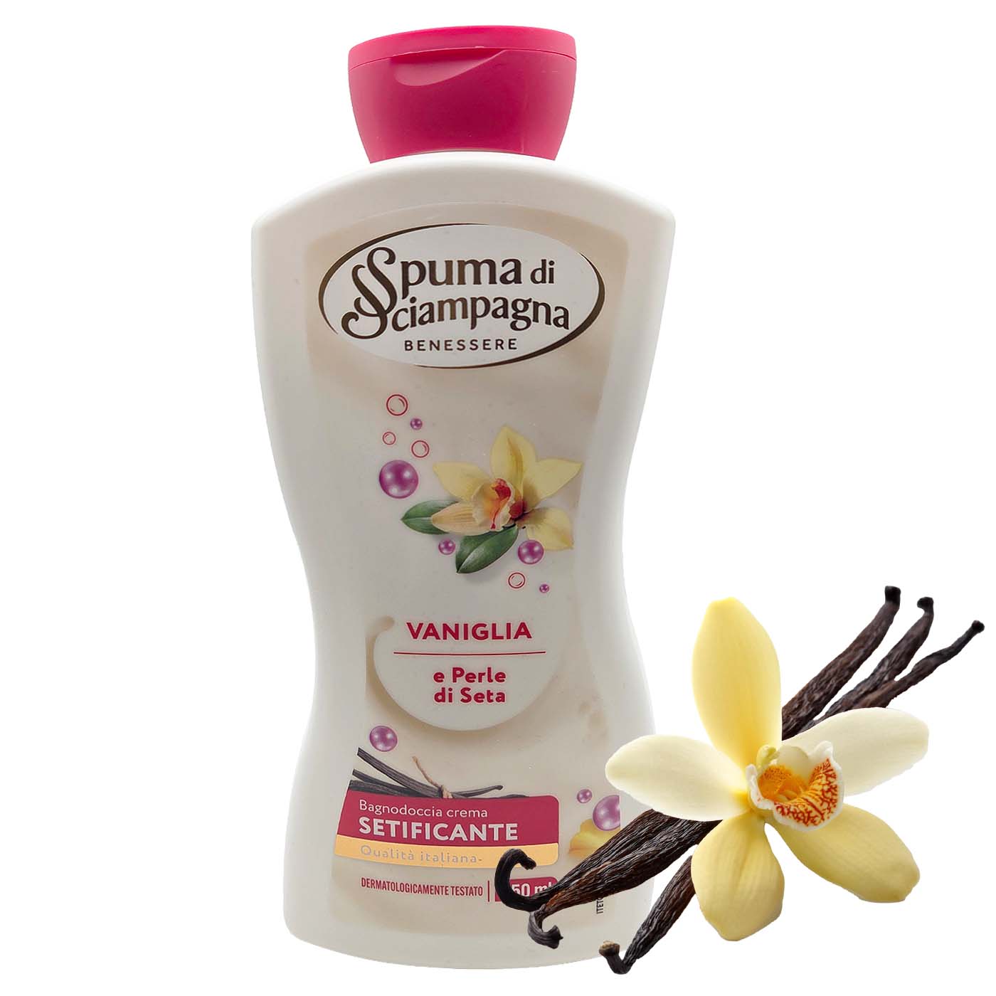 Spuma di Sciampagna Bagnodoccia Crema Vaniglia e Perle di Seta 650 ml
