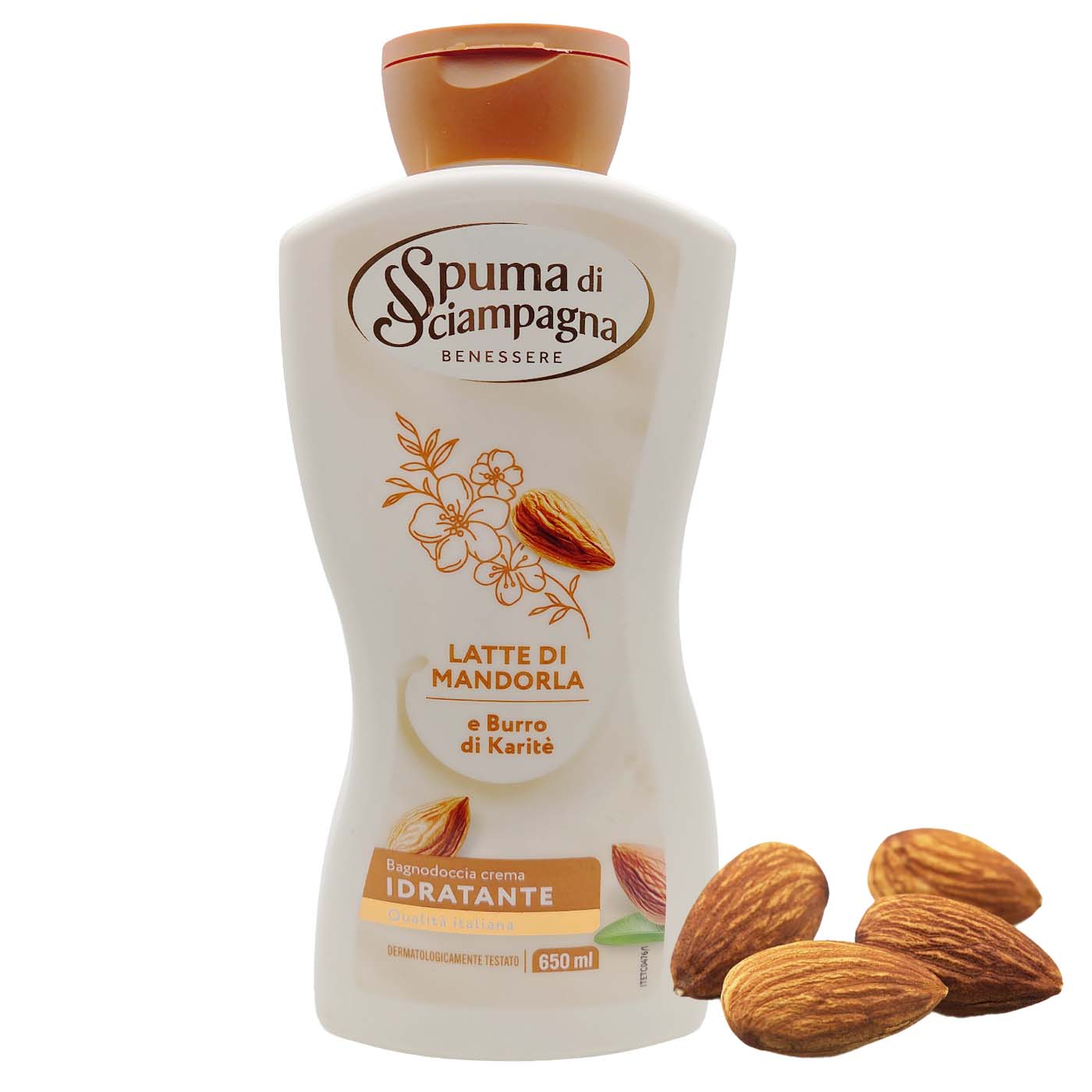 Spuma di Sciampagna Bagnodoccia Crema Latte di Mandorla e Burro di Karité 650 ml