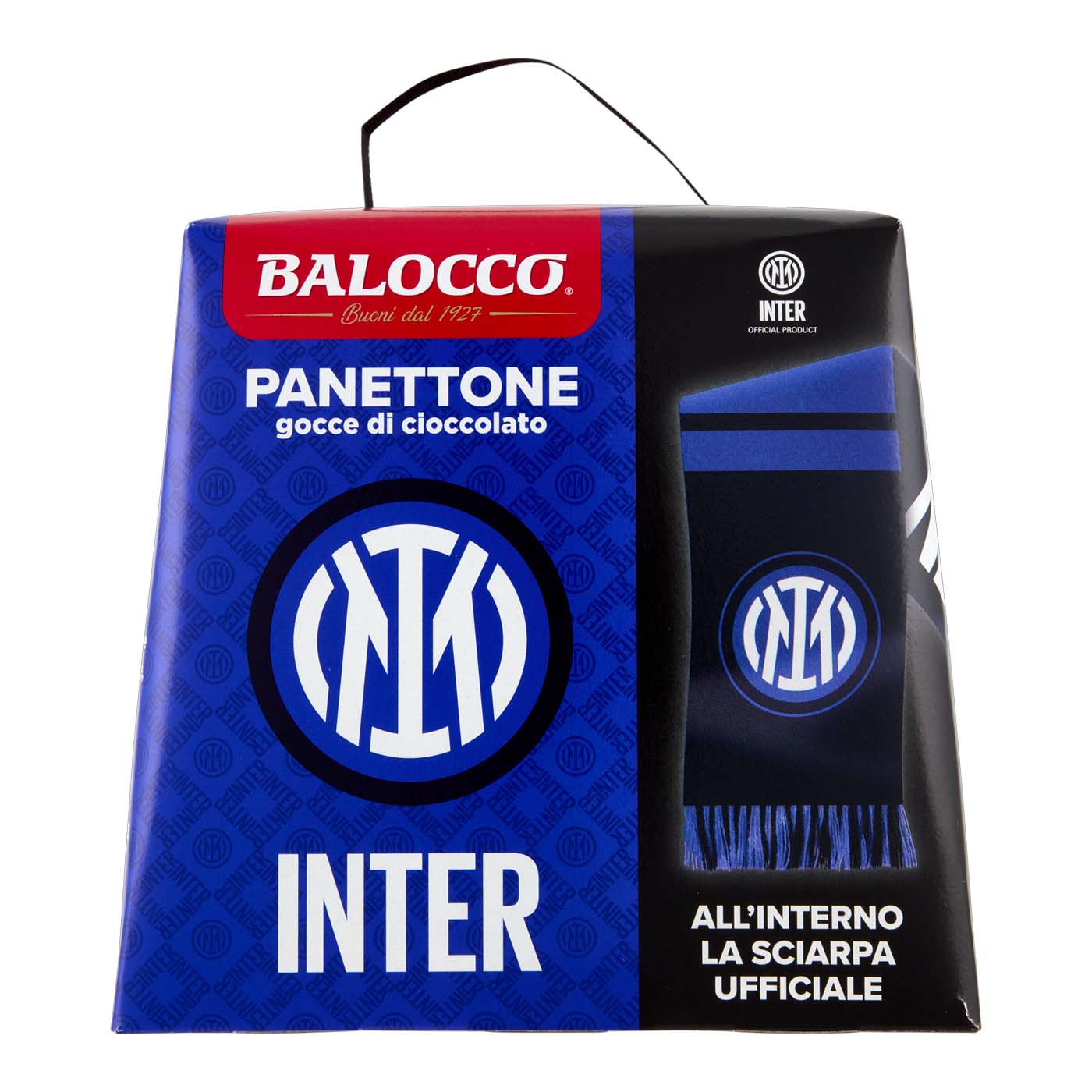 Balocco Panettone Inter Gocce Cioccolato + Sciarpa 500g