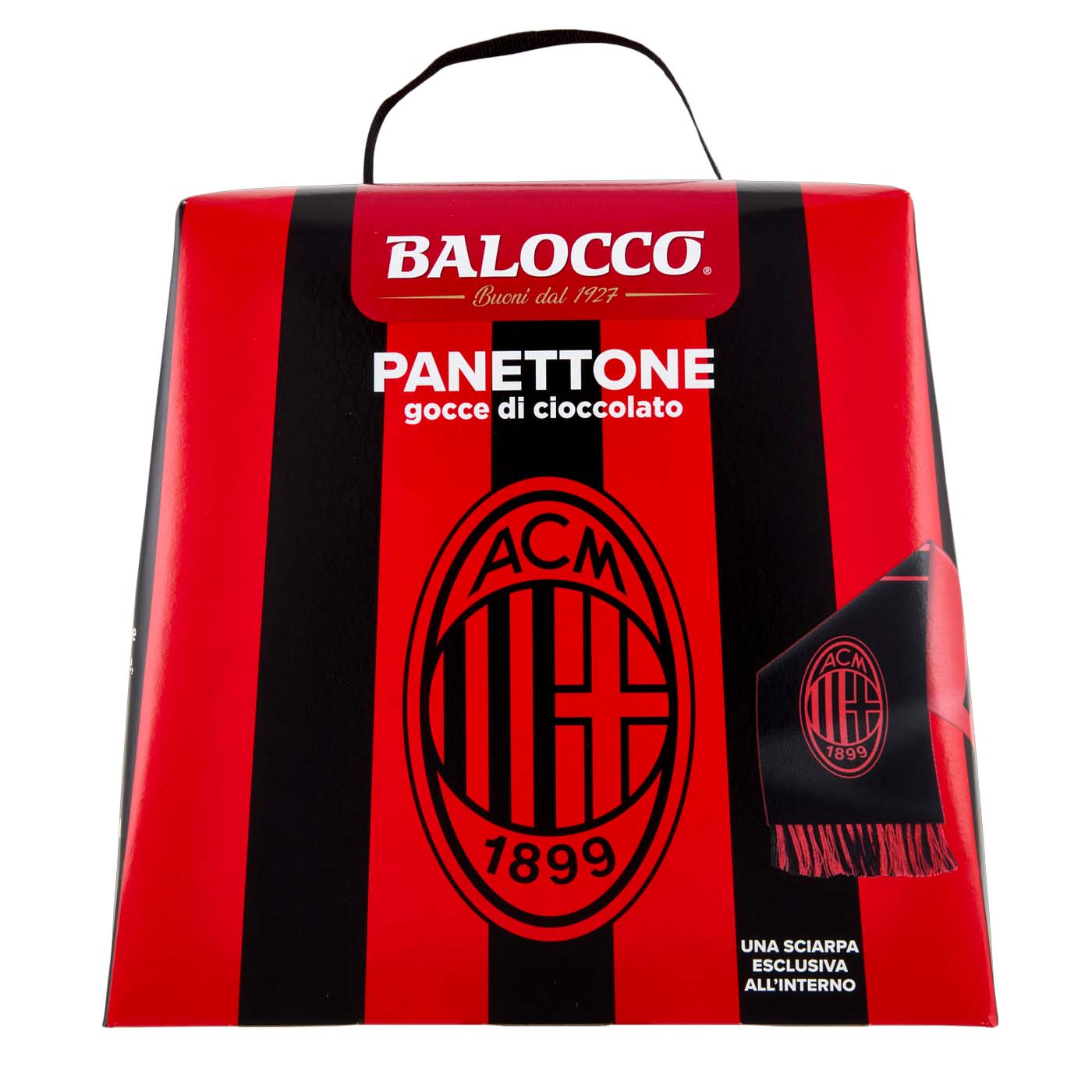 Balocco Panettone AC Mailand Gocce Cioccolato + Sciarpa 500g