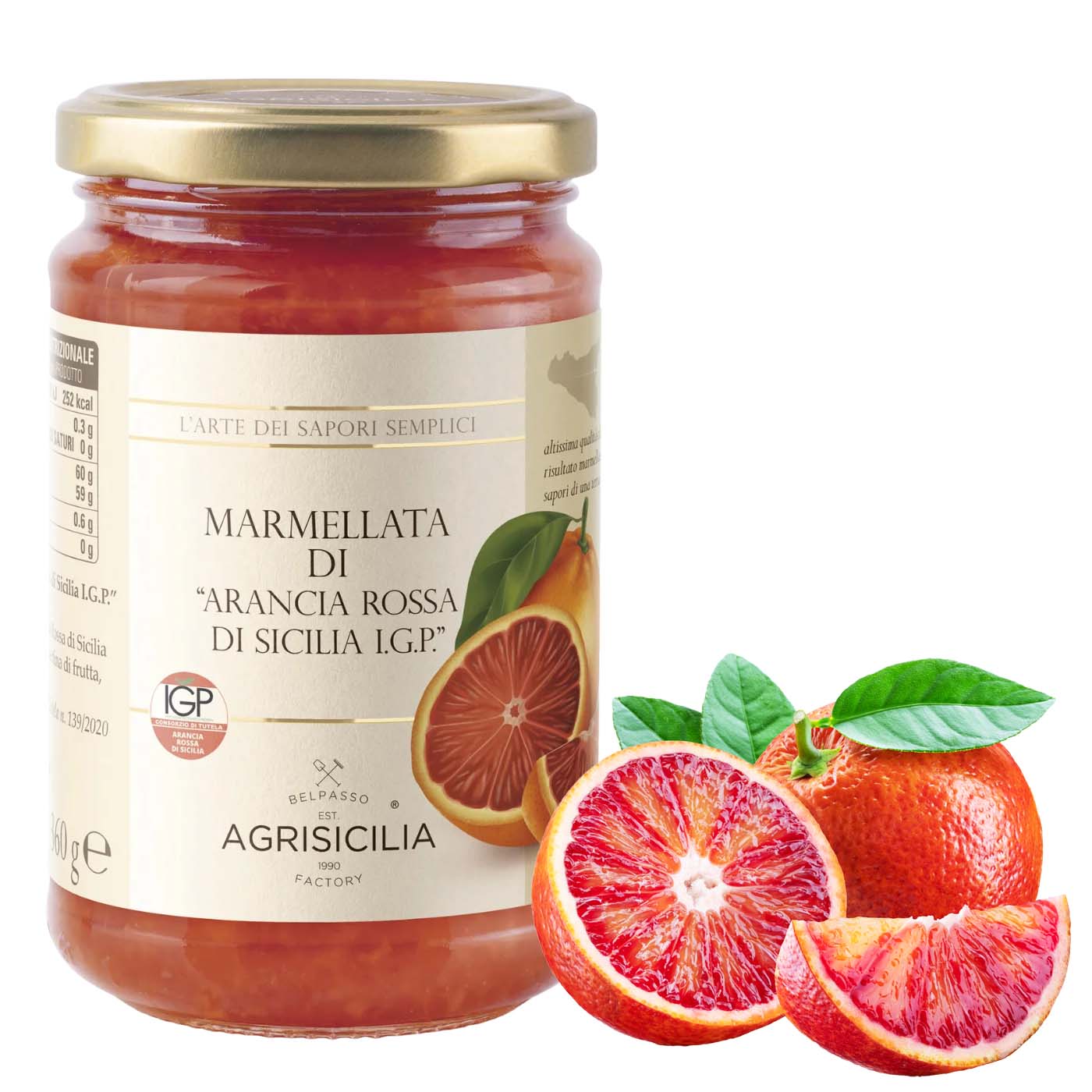 AGRISICILIA Marmellata Di Arancia Rossa - Blutorangenmarmelade - 0,360kg