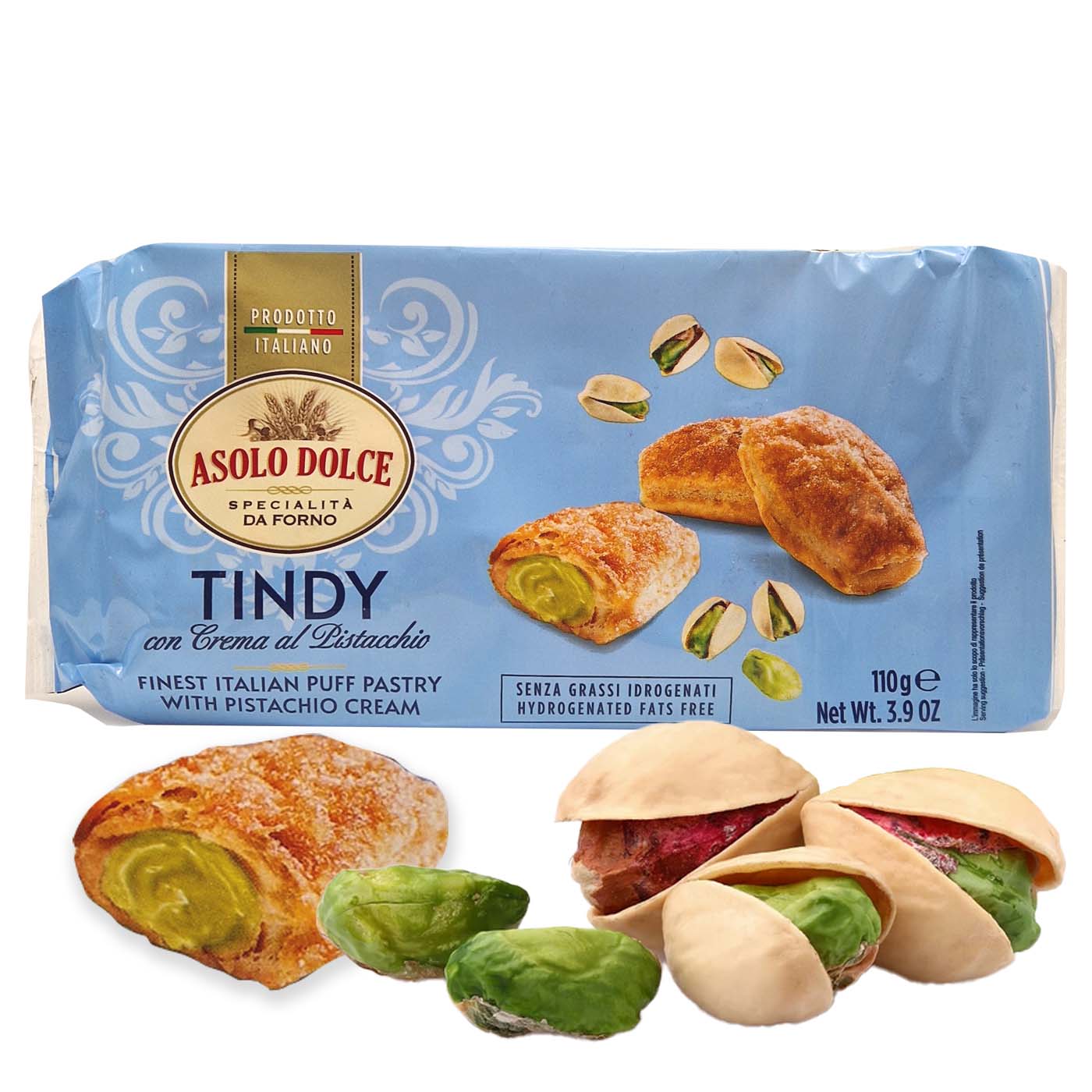 ASOLO DOLCE Tindy con crema al pistacchio-Gebäck mit Pistaziencreme - 0,110kg