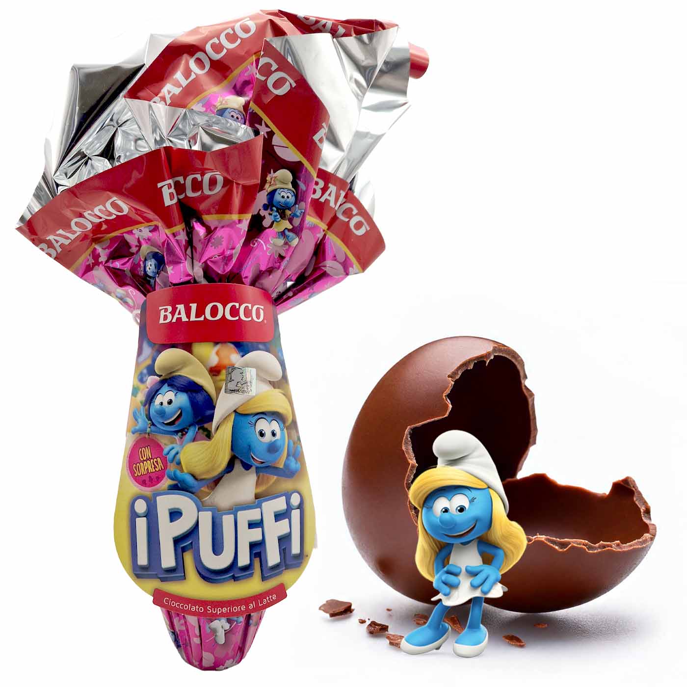 Balocco Uovo Cioccolato Finissimo al Latte i Puffi Lei 150g