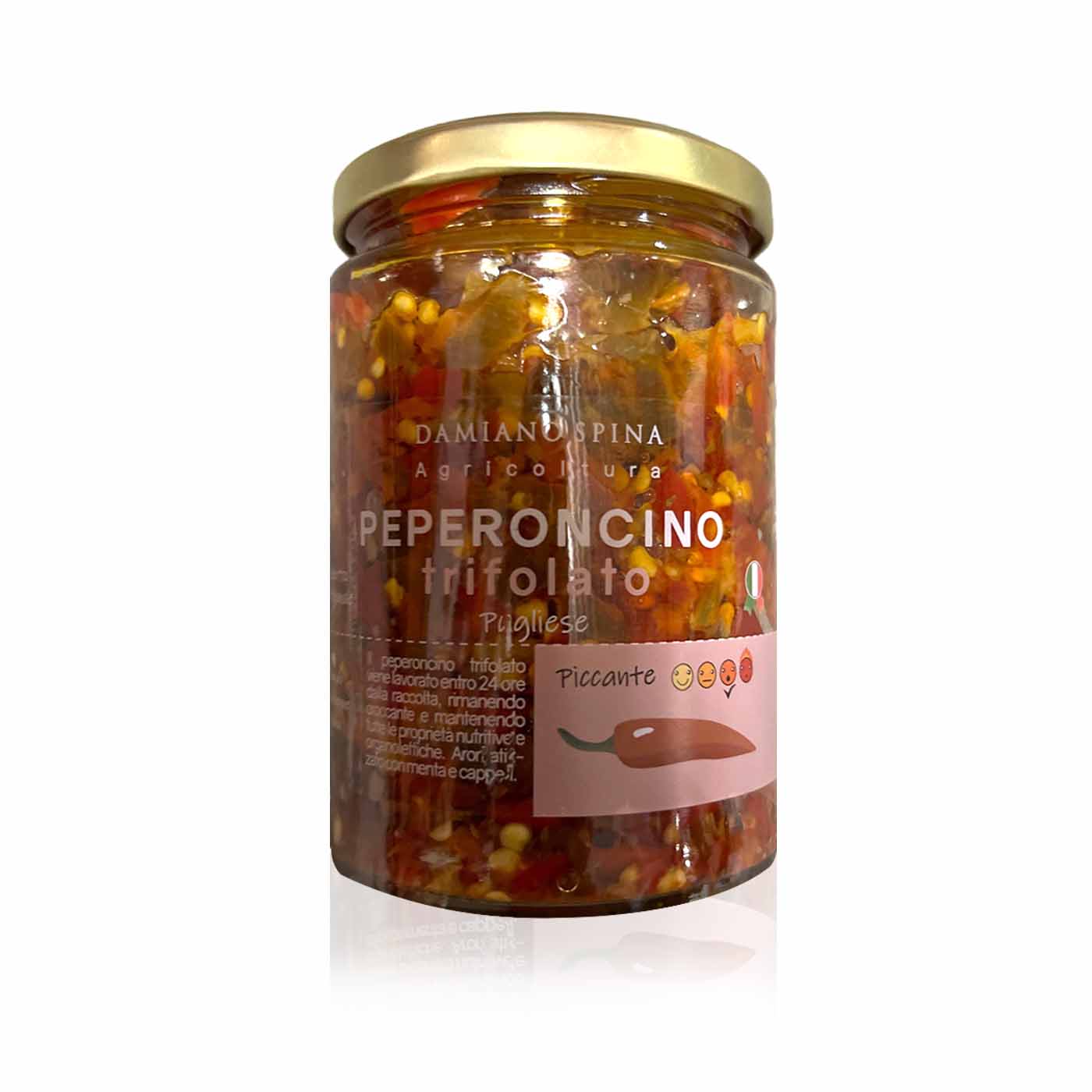 DAMIANO SPINA Peperoncino trifolato- Chili geschrotet in Öl- 0,33kg