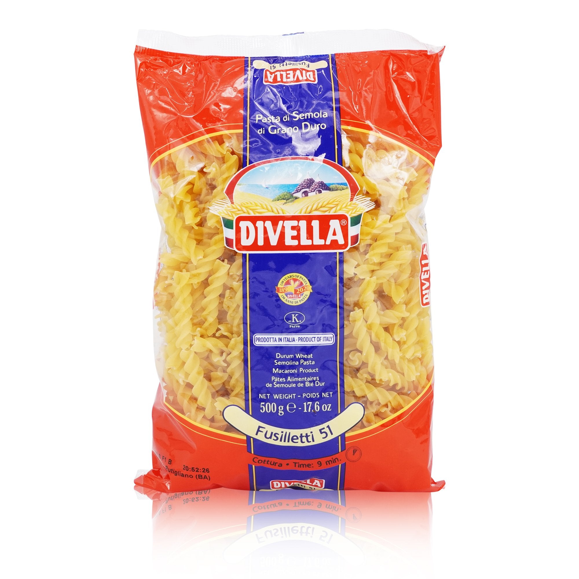DIVELLA Fusilletti n°51 – Pasta Fusilletti Nr.51 - 0,5kg