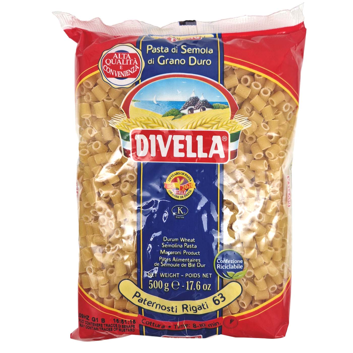 DIVELLA Pasta Paternostini geriffelt Nr. 63 500g