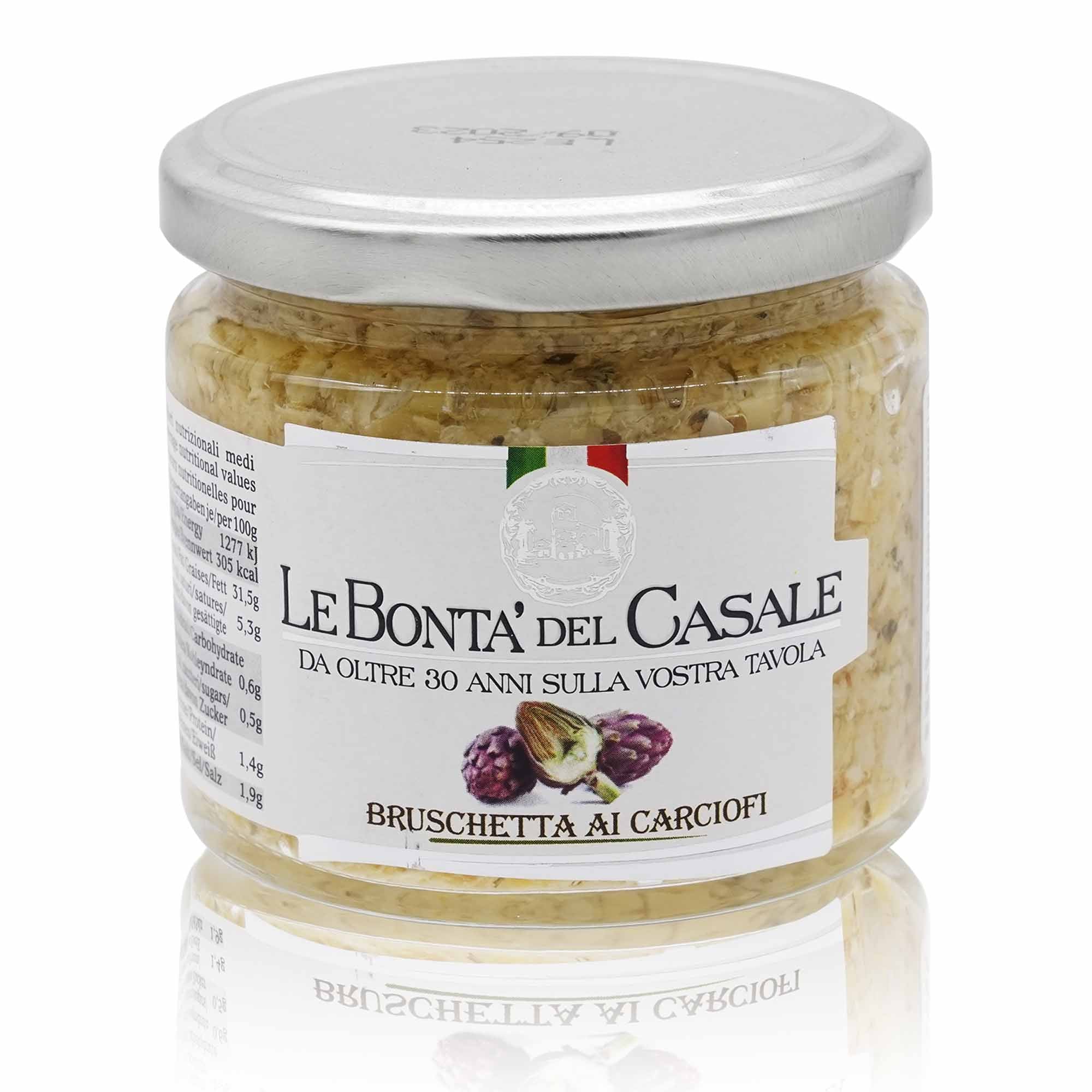 LE BONTÀ DEL CASALE Bruschetta ai Carciofi – Bruschettacreme aus Artischocken - 0,18kg