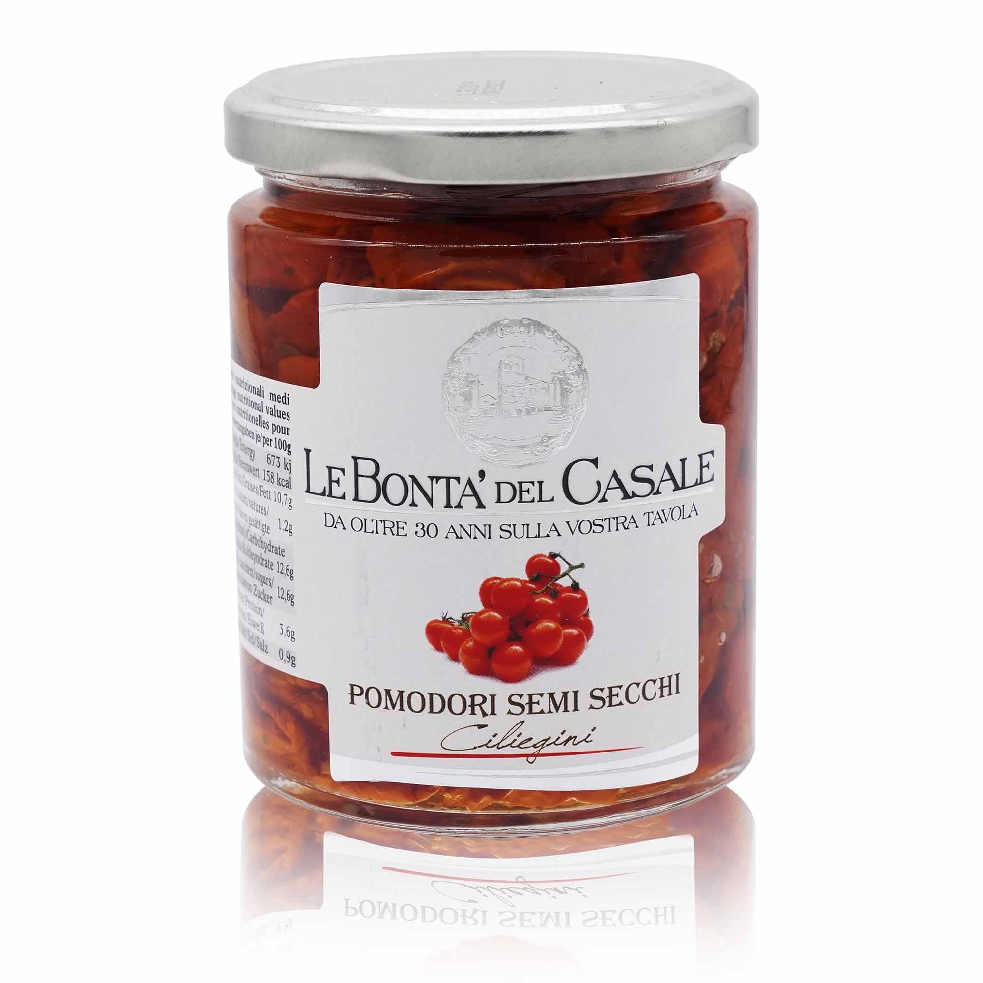 LE BONTÀ DEL CASALE Pomodori semi secchi – Halbtgetrocknete Cherrytomaten - 0,28kg