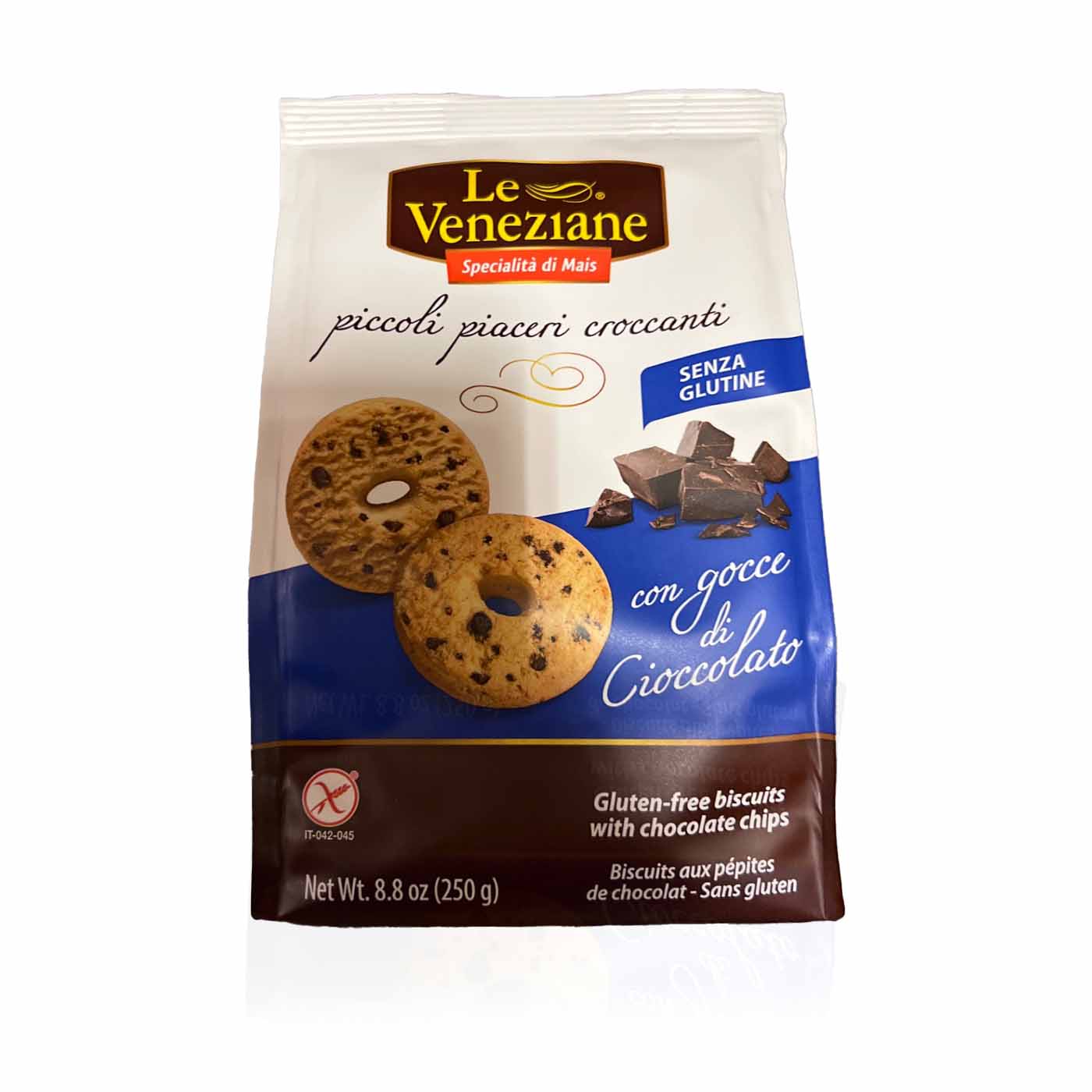 LE VENEZIANE Biscotti al Cacao- Kekse mit Schokosplittern glutenfrei- 0,130kg