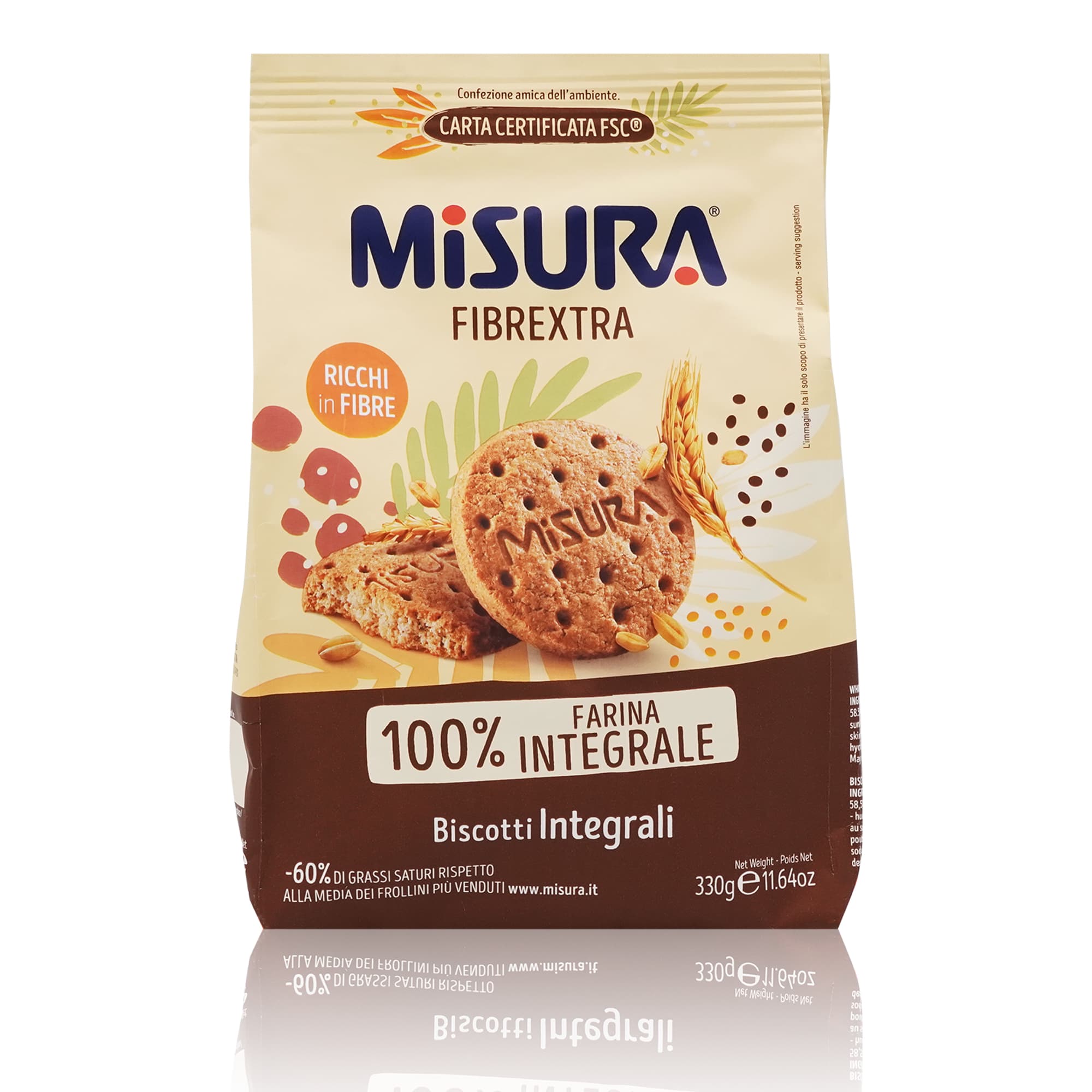 MISURA Biscotti Fibrextra Integrali – Vollkornkekse - 0,330kg