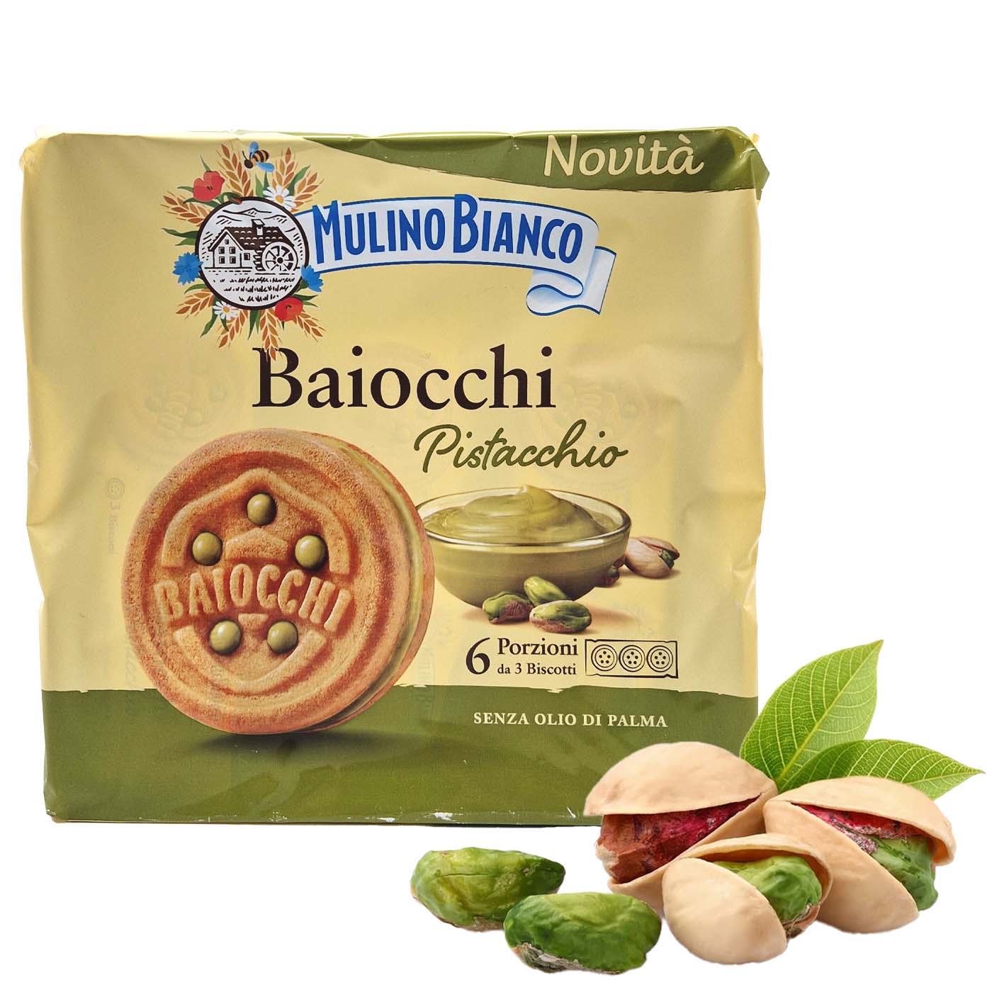 MULINO BIANCO Baiocchi Pistacchio - Kekse mit Pistazien - 0,168kg