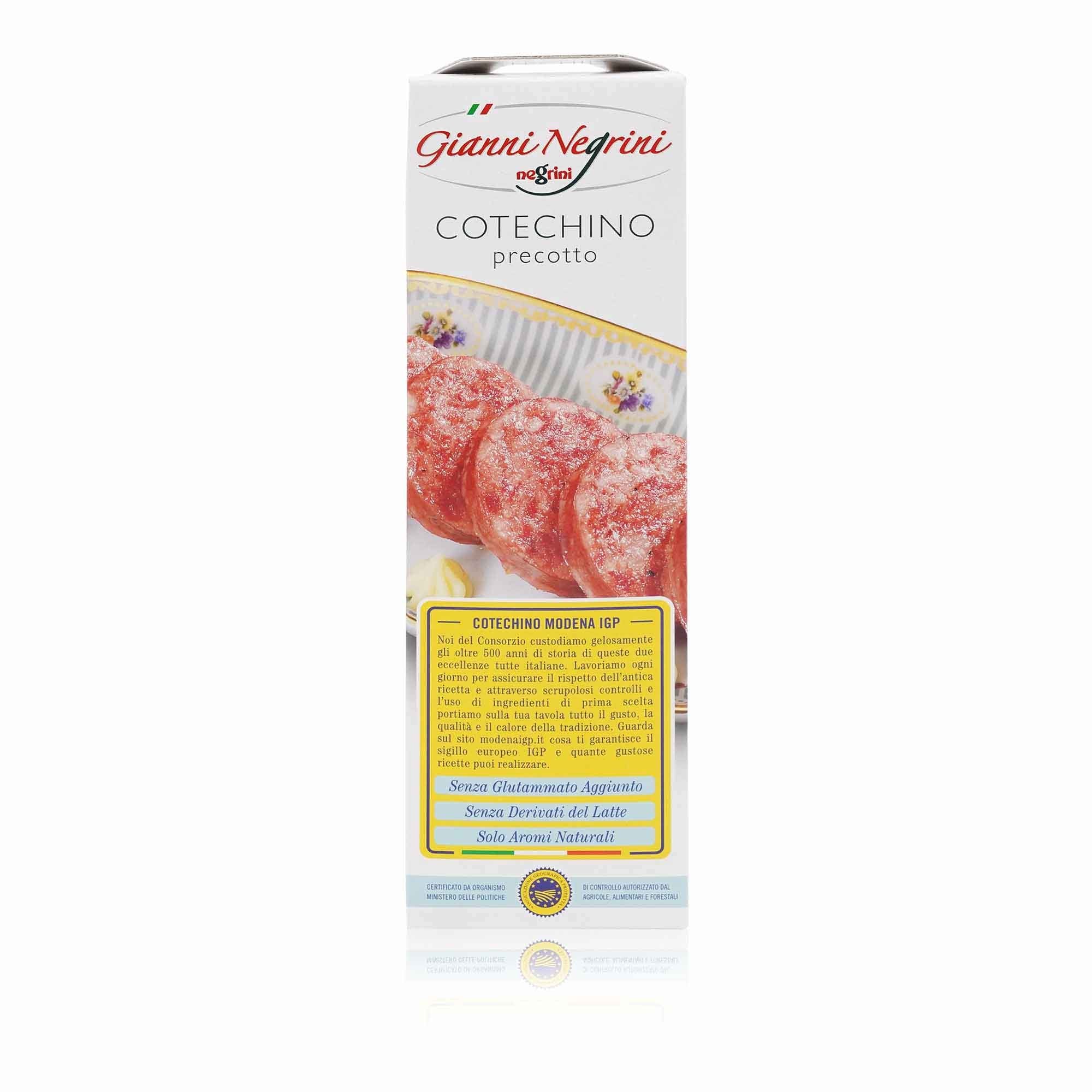 NEGRINI Cotechino cotto – Rohwurst aus Schweinefleisch gekocht - 0,5kg